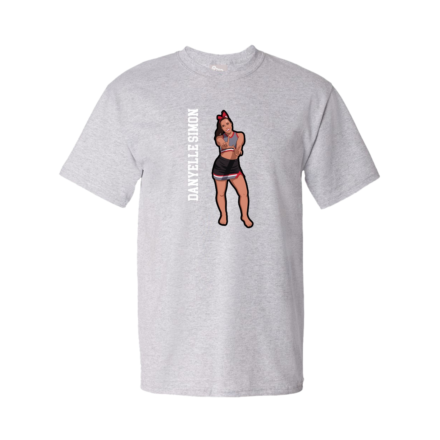 Youth Tee — Name Vertical in Grey