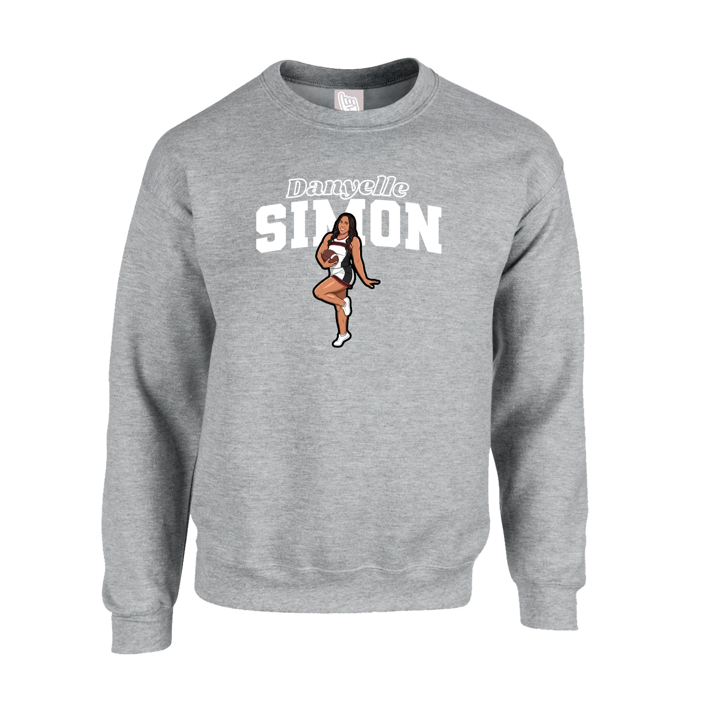 Fleece Crew — Name Arch in Grey