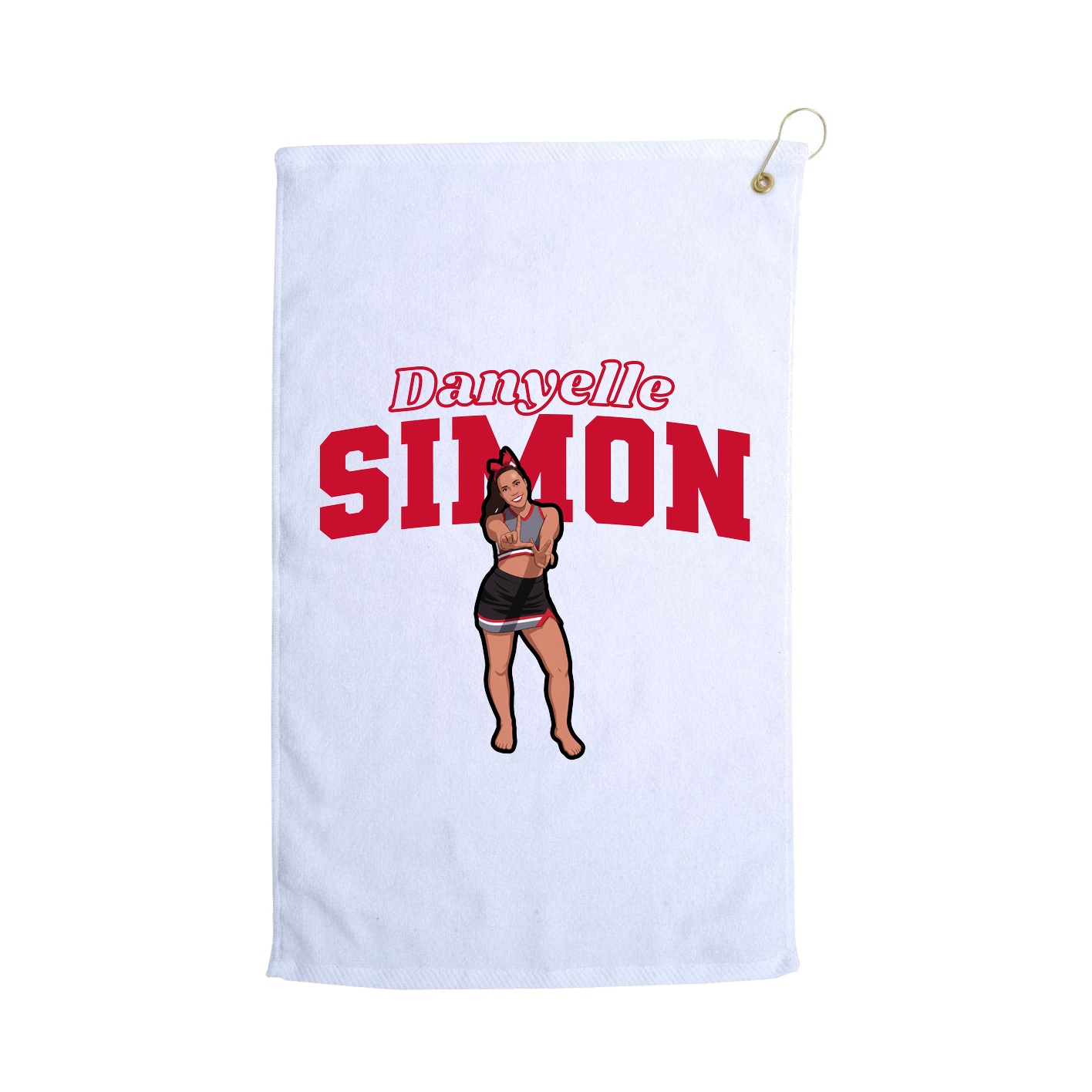 Golf Towel — Name Arch in White