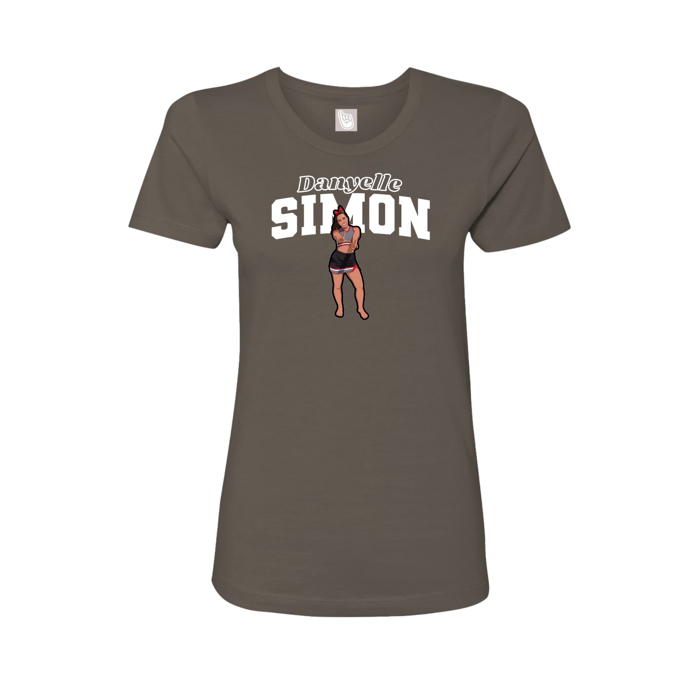 Fitted Women's Tee — Name Arch in Grey