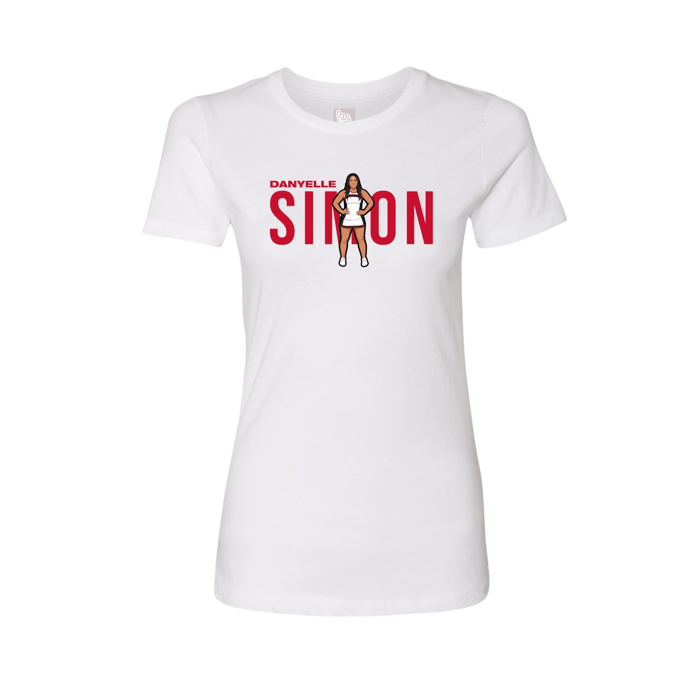 Fitted Women's Tee — Player Name in White