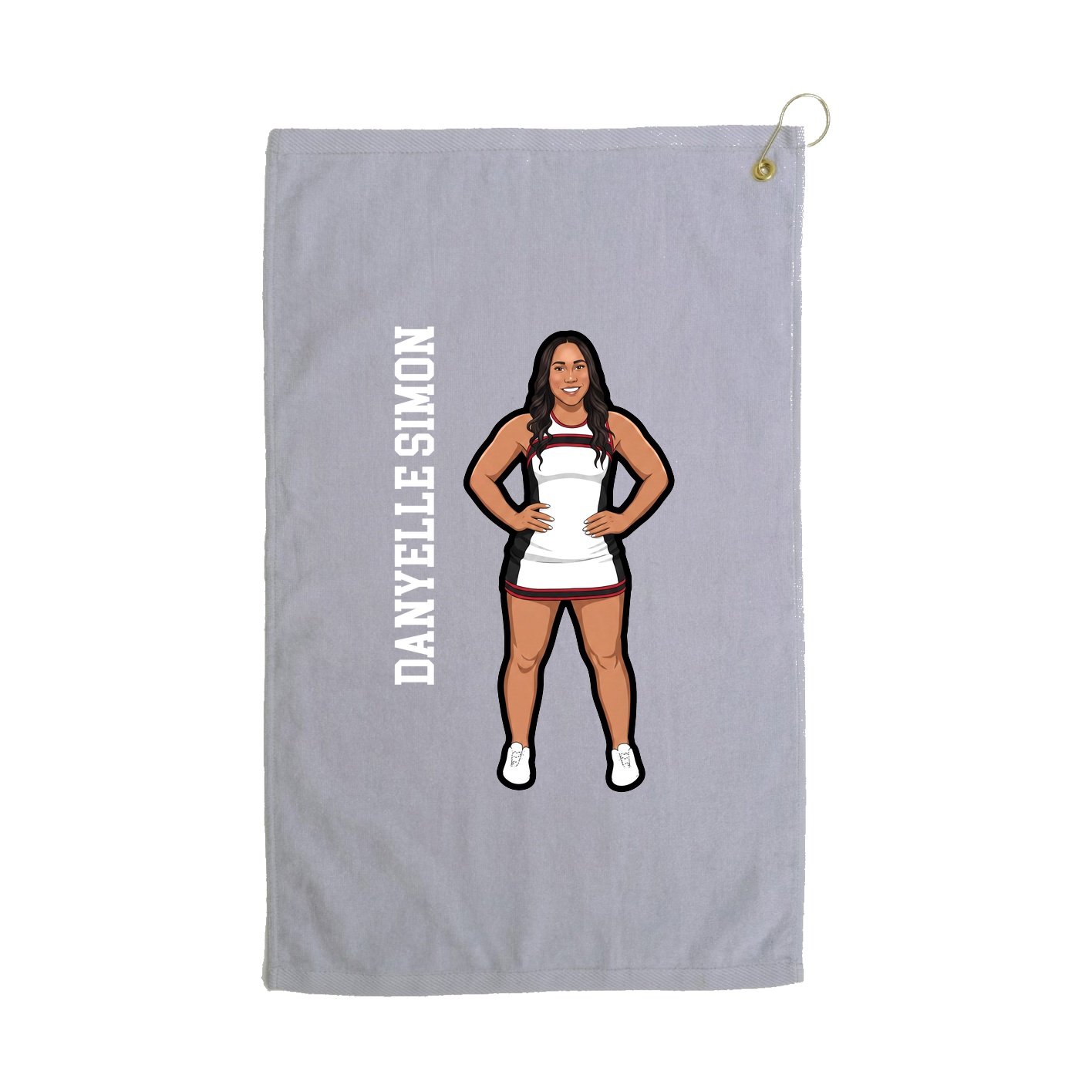 Golf Towel — Name Vertical in Grey