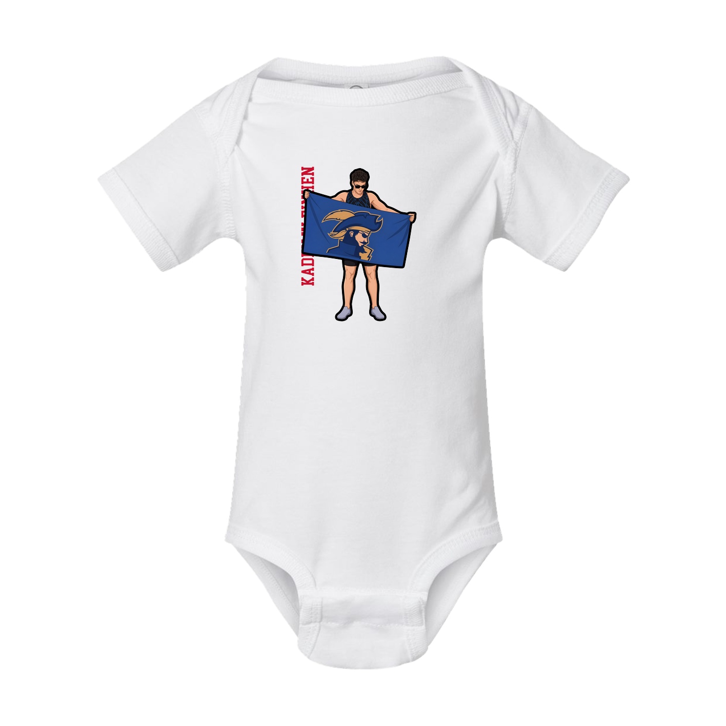 Baby Onesie — Name Vertical in White