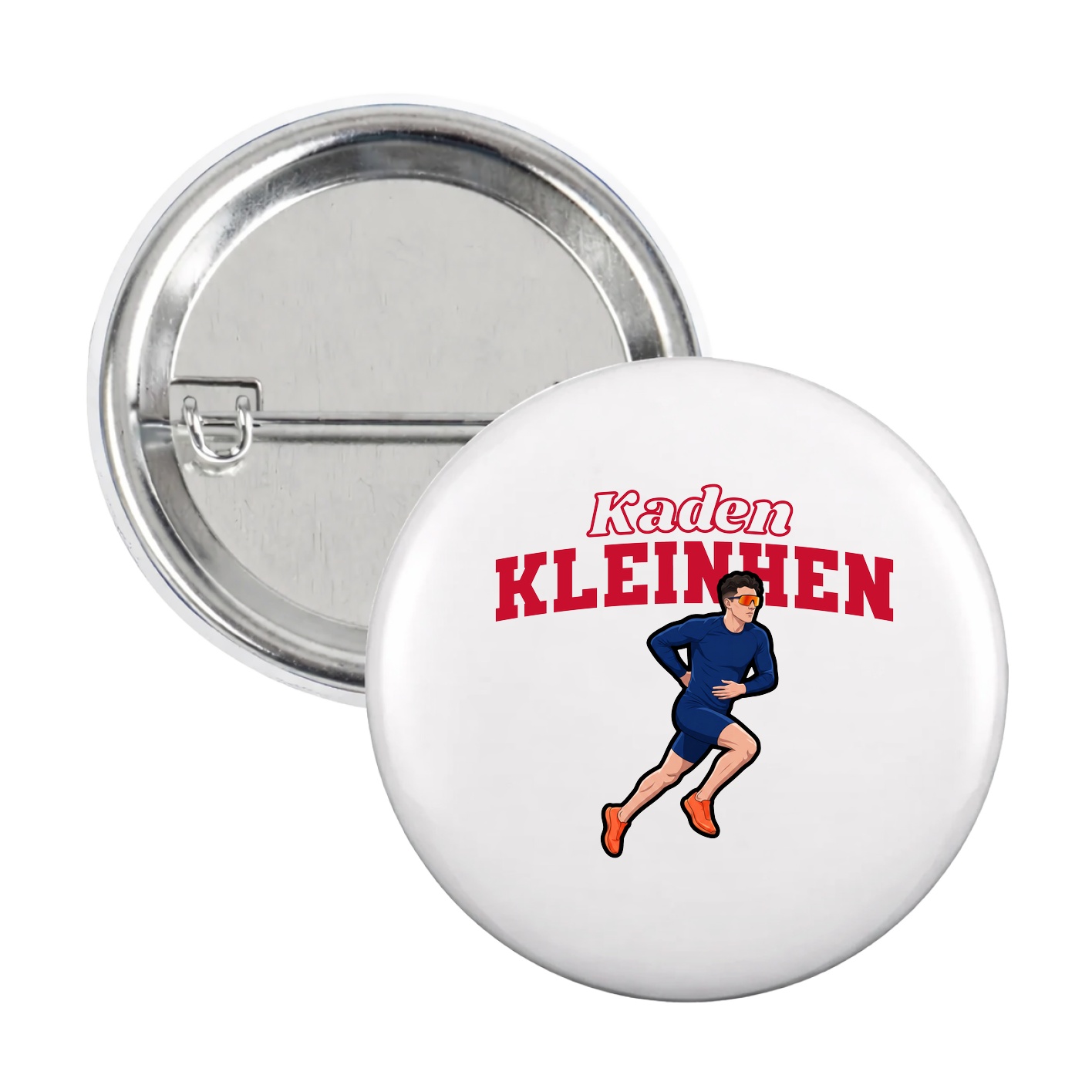 Game Day Button — Name Arch in White
