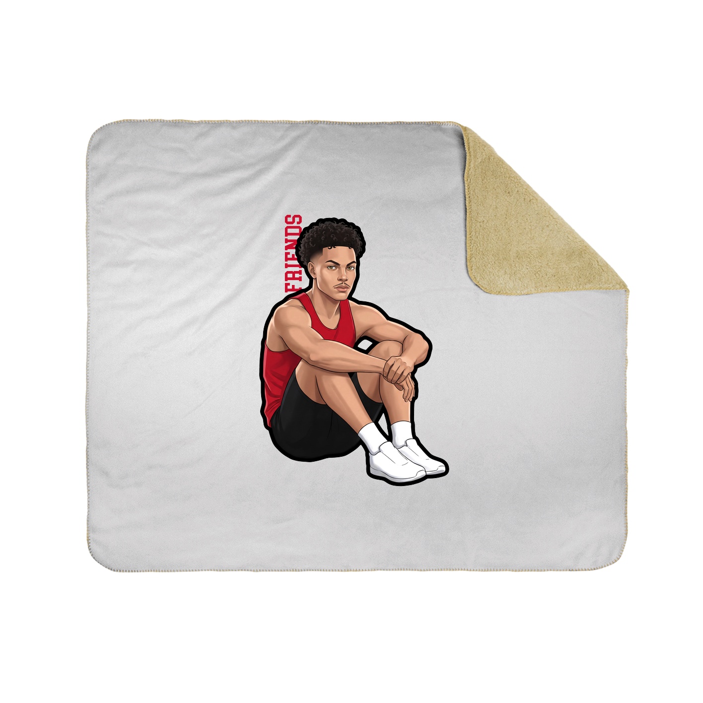 Throw Blanket — Name Vertical in White