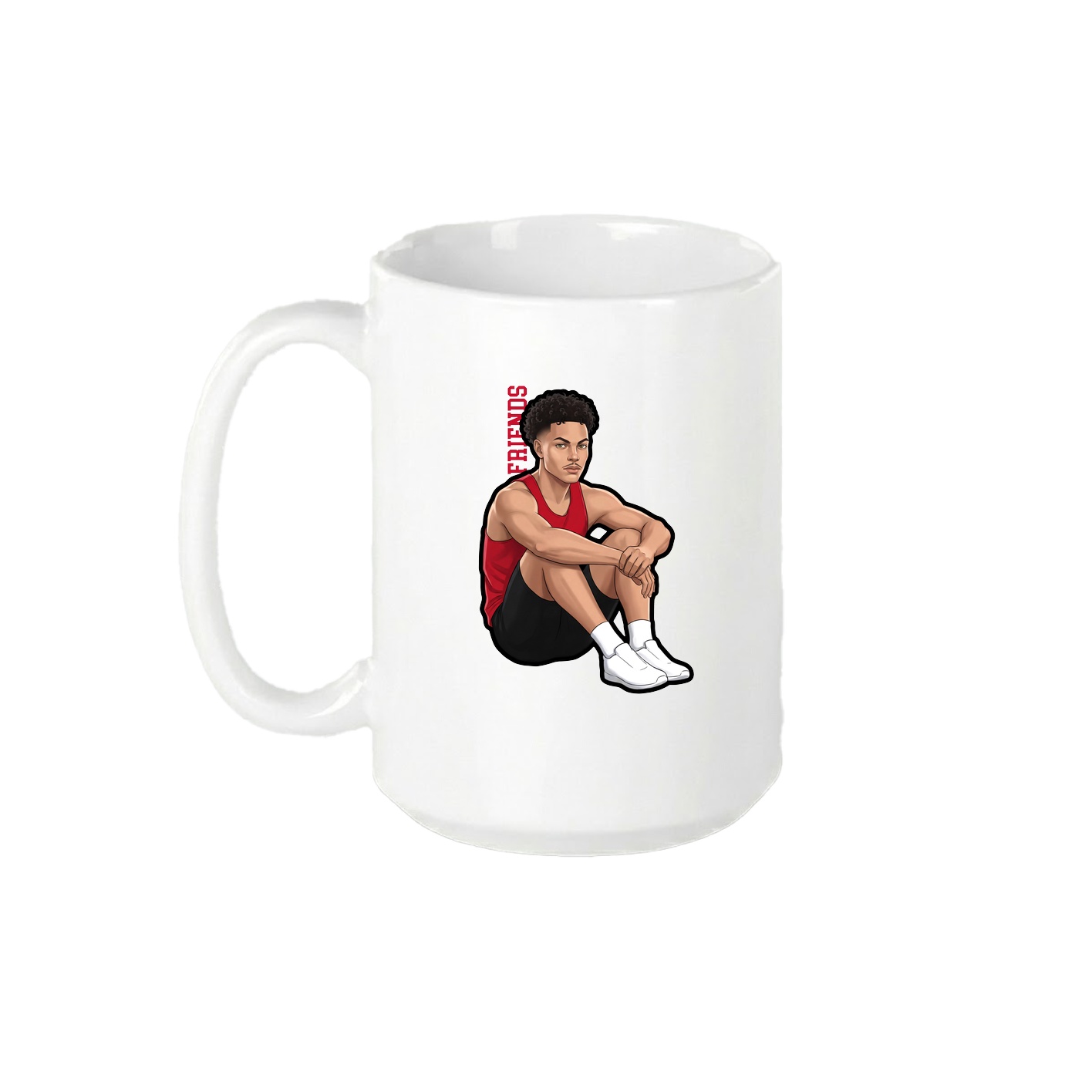 15oz Coffee Mug — Name Vertical in White
