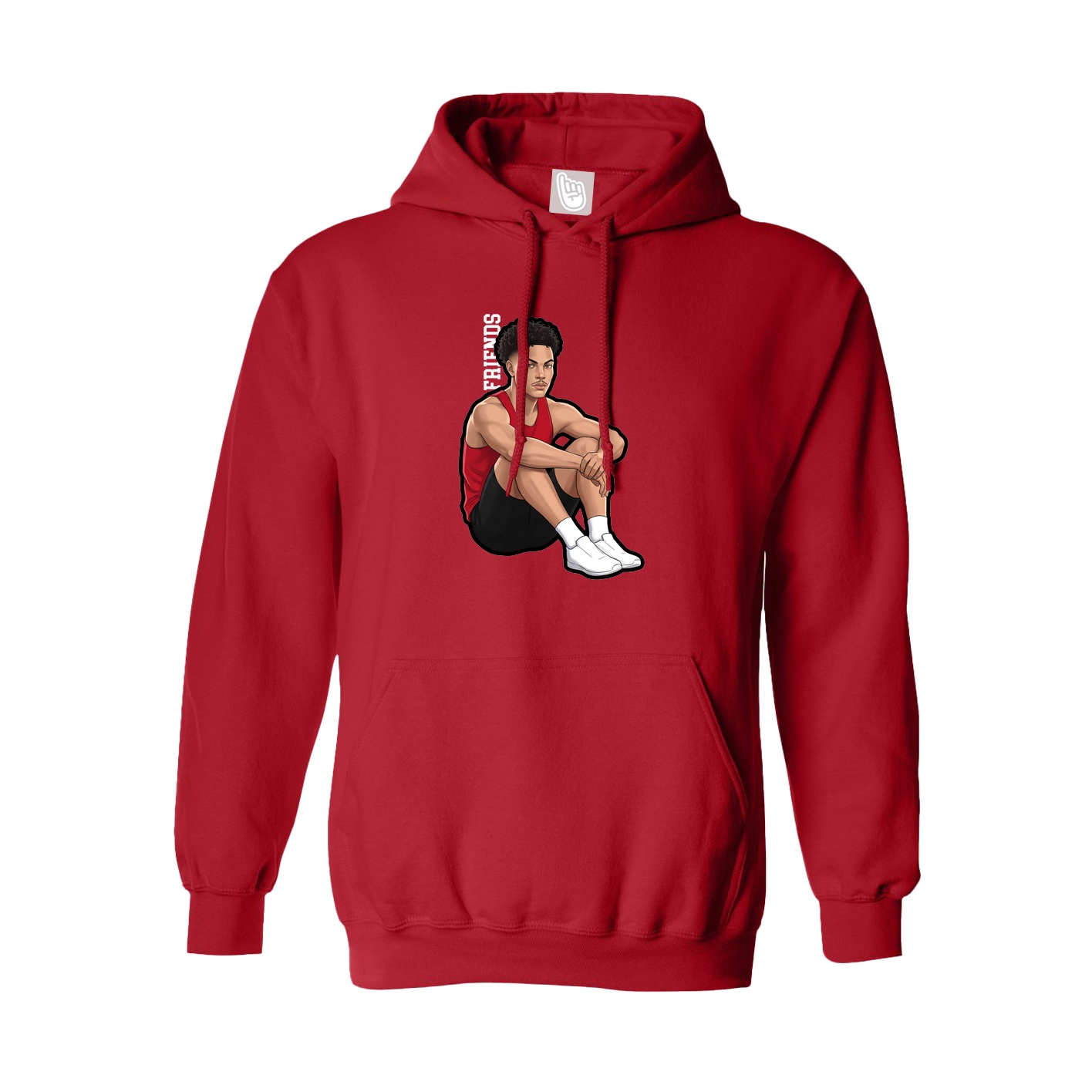Hoodie — Name Vertical in Red