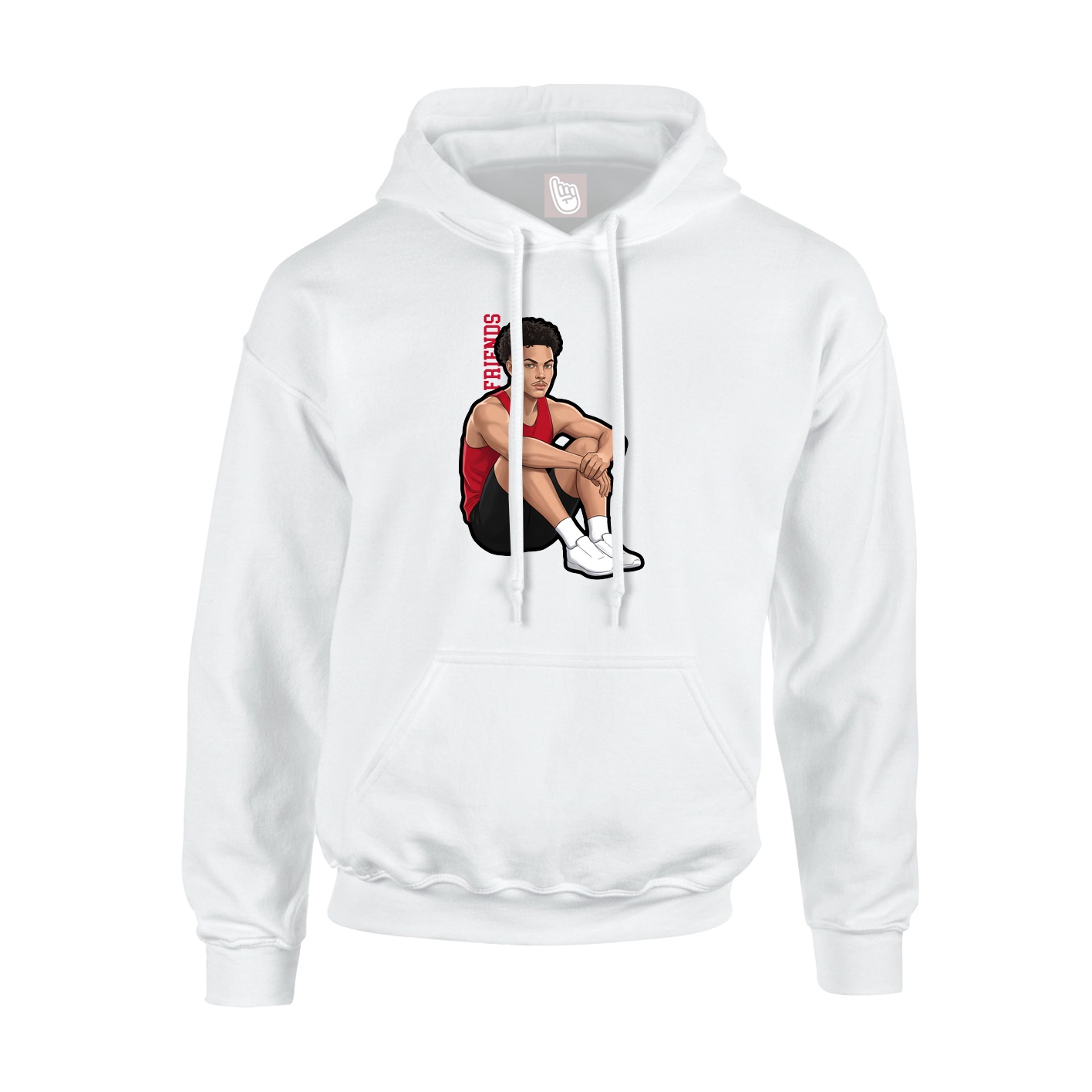 Youth Hoodie — Name Vertical in White