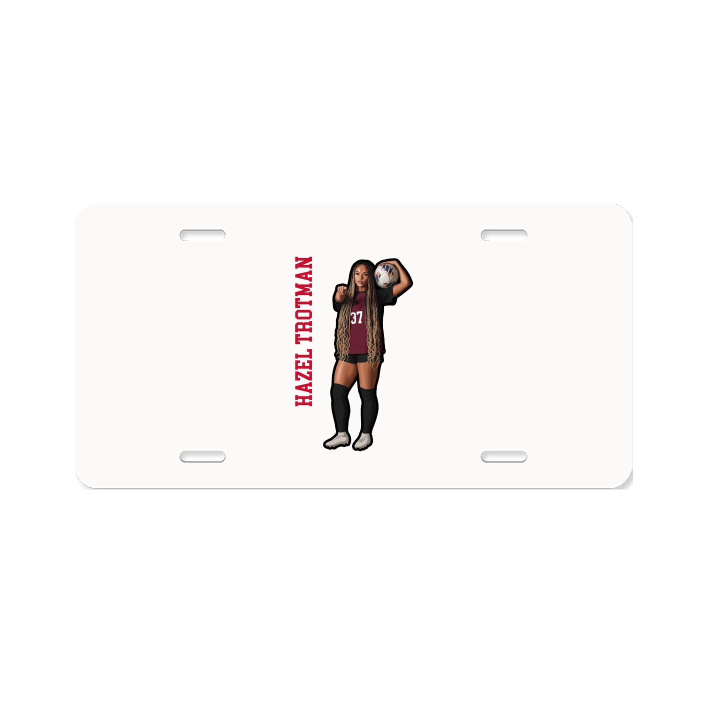License Plate — Name Vertical in Classic