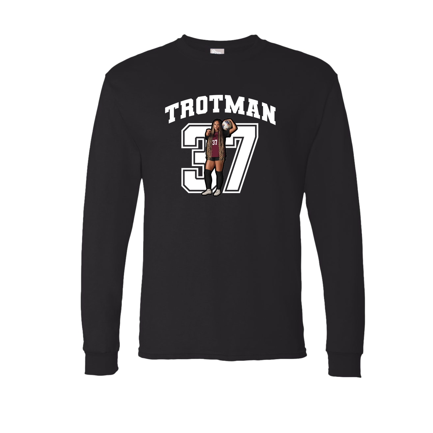 Long Sleeve Tee — Number in Black