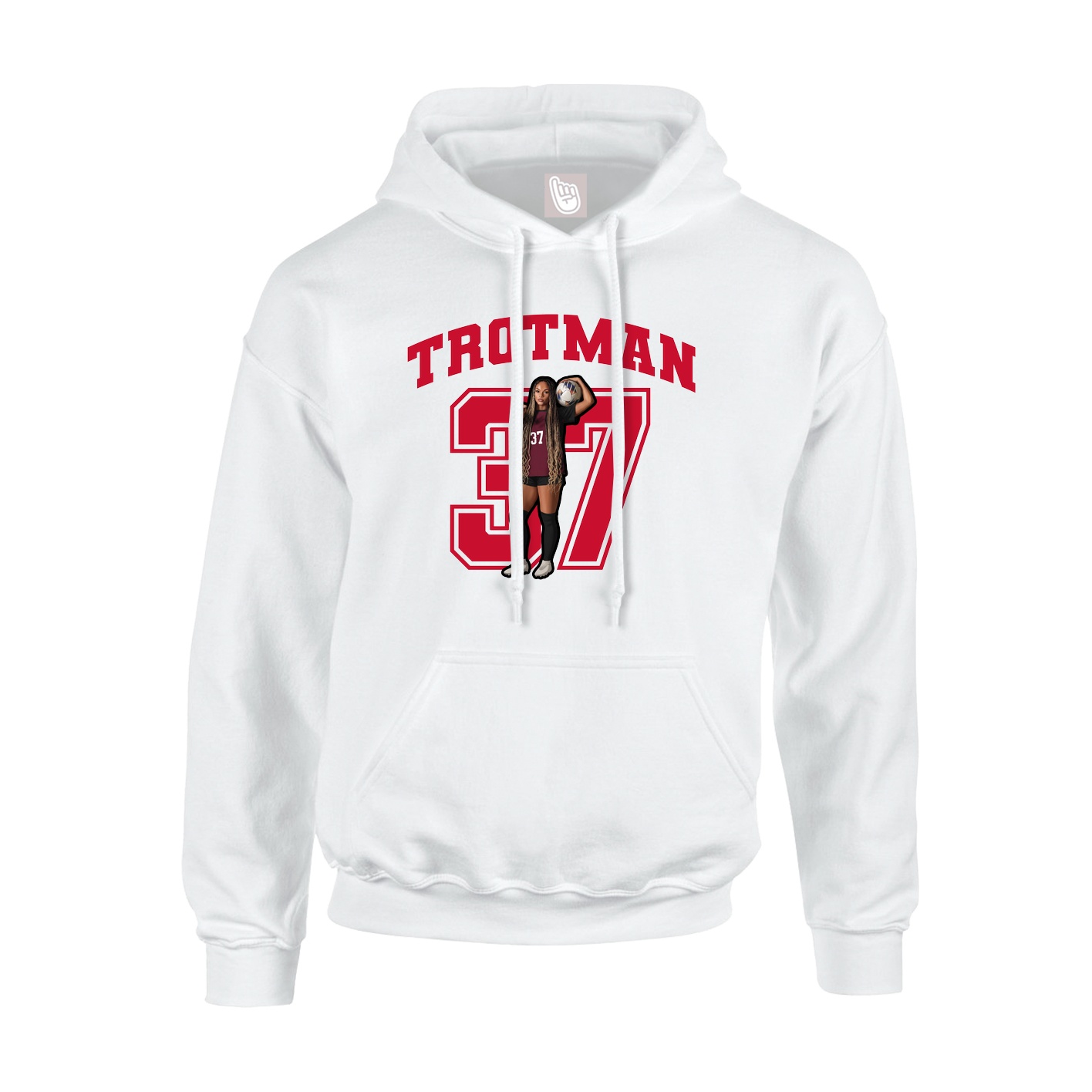 Hoodie — Number in White