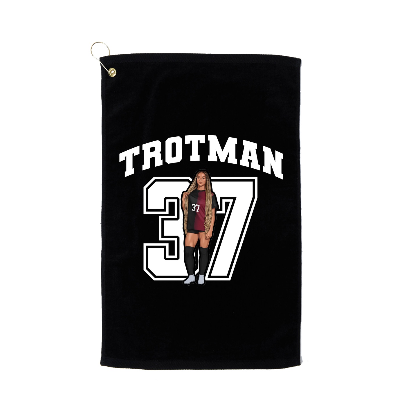 Golf Towel — Number in Black