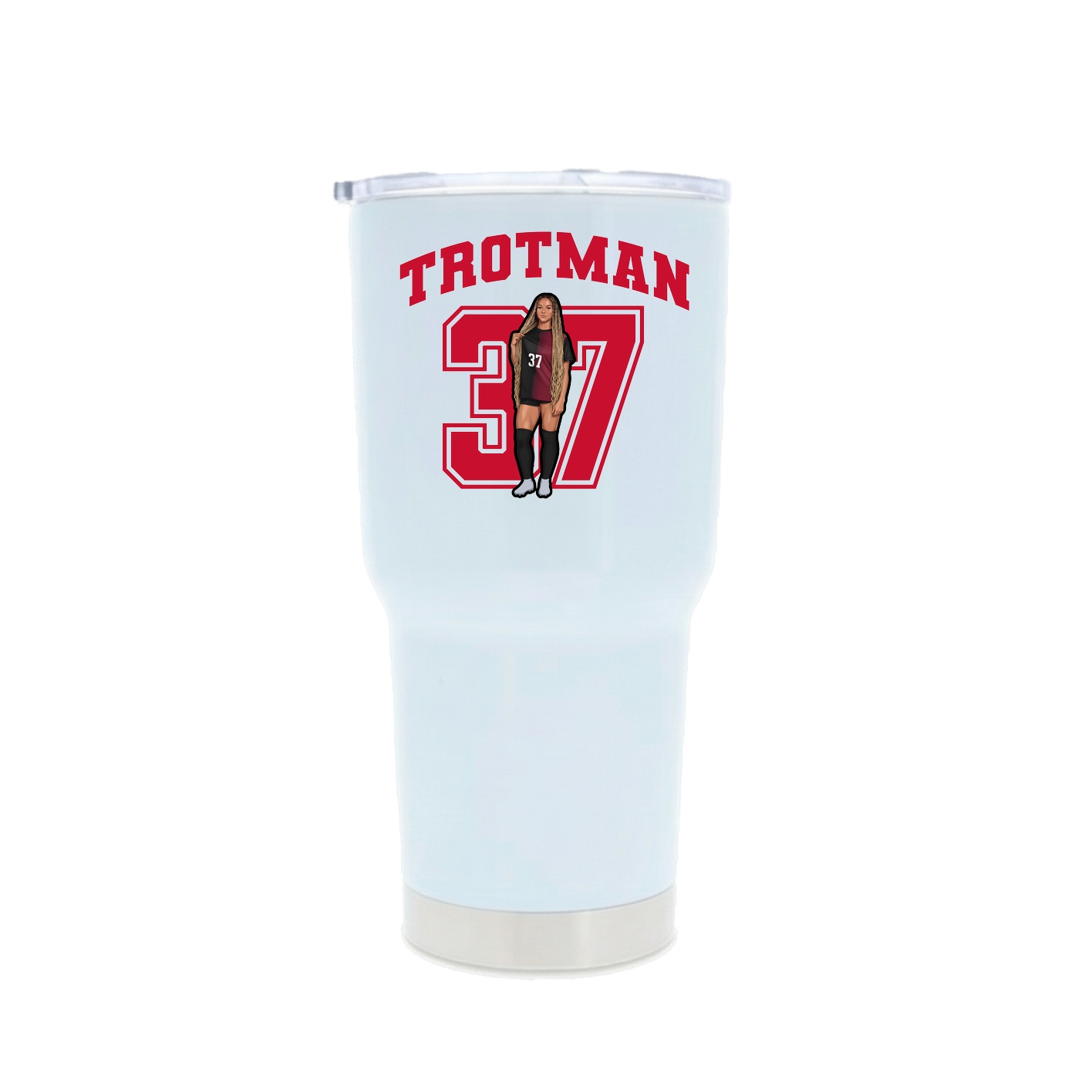 30oz Stainless Steel Tumbler — Number in White