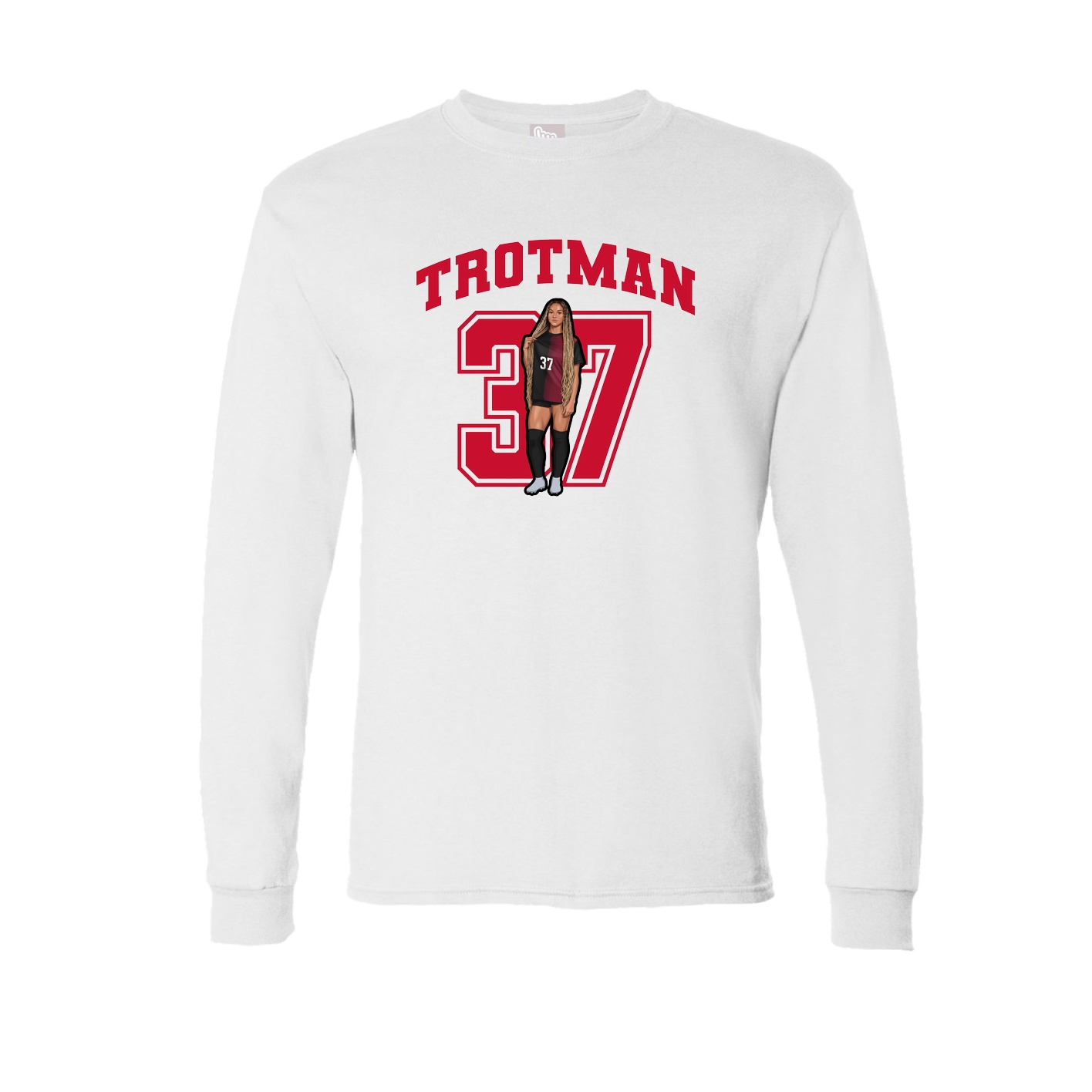 Long Sleeve Tee — Number in White