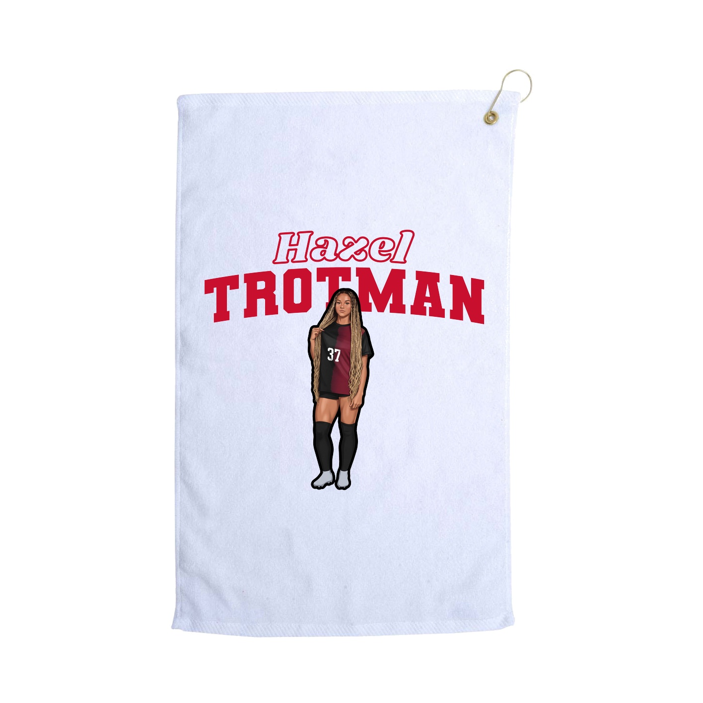 Golf Towel — Name Arch in White