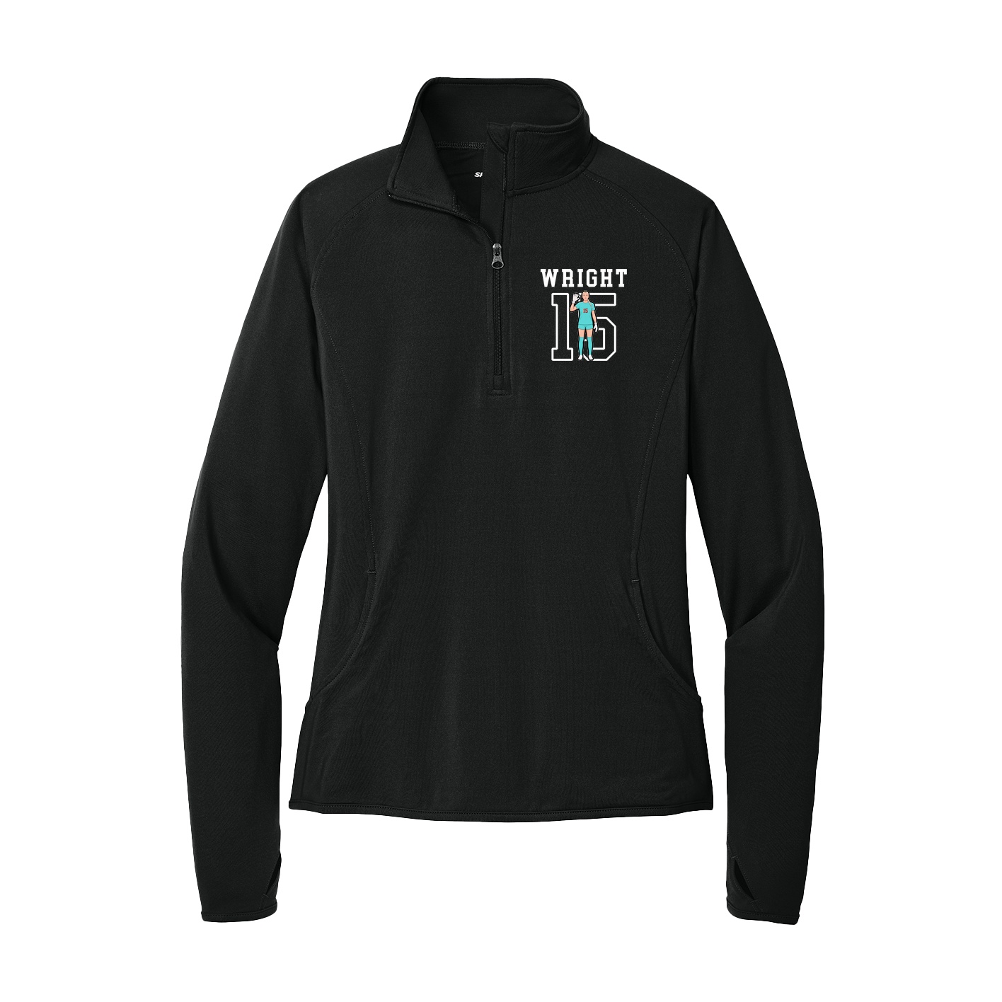 Women's Q-Zip Pullover — Shirsey in Black