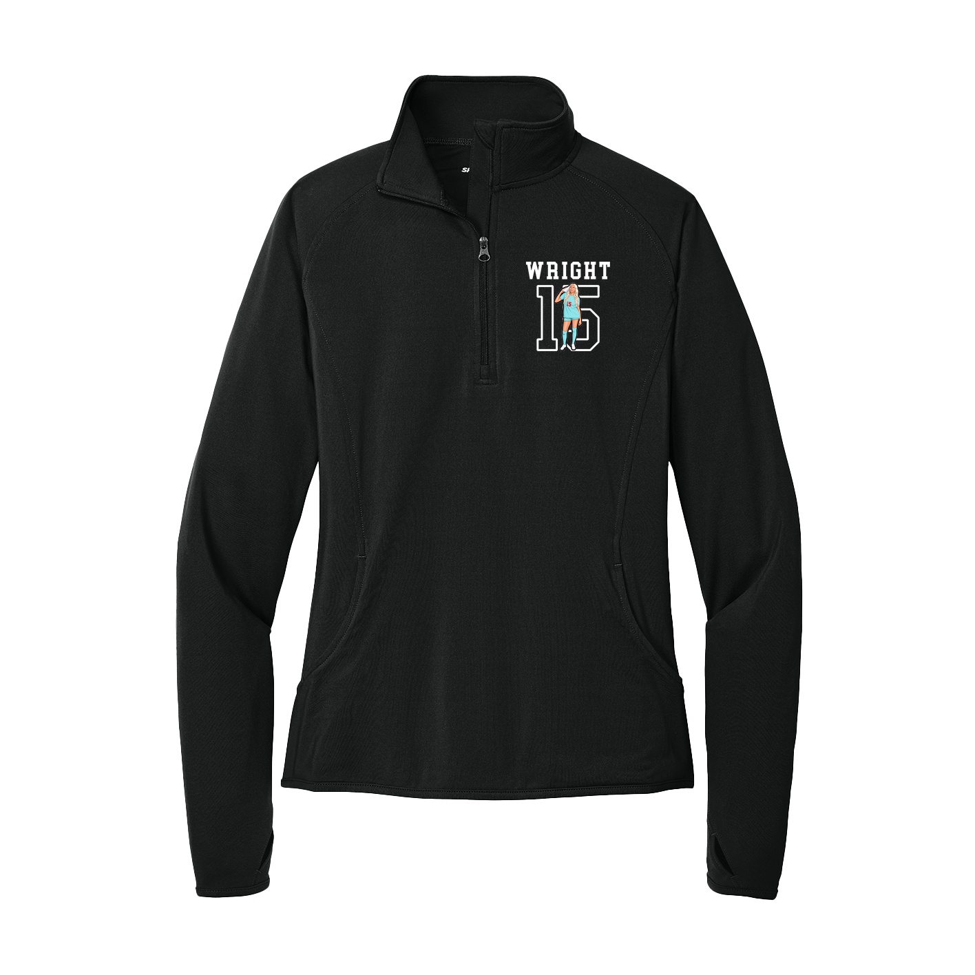 Women's Q-Zip Pullover — Shirsey in Black