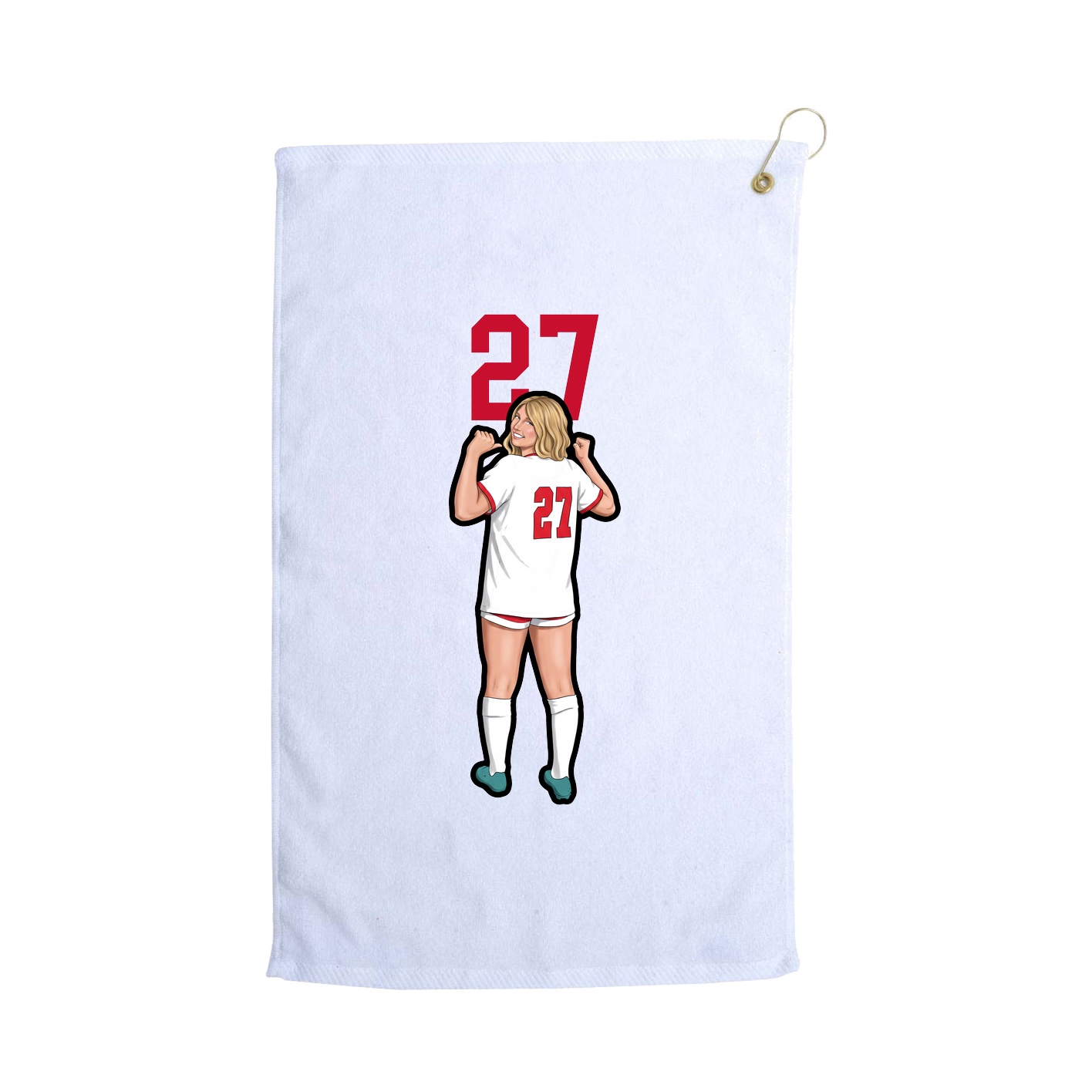 Golf Towel — Number Top in White