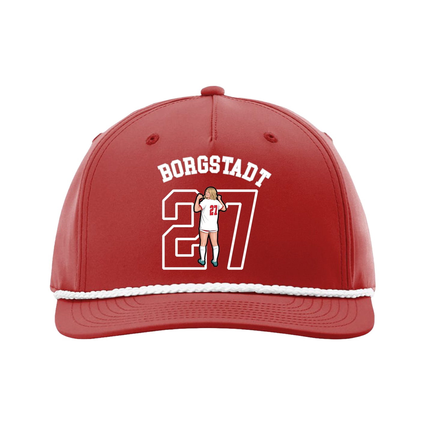 Five-Panel Classic Rope Cap — Shirsey Arch in Red