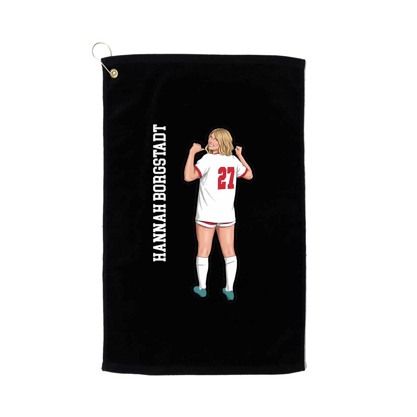 Golf Towel — Name Vertical in Black