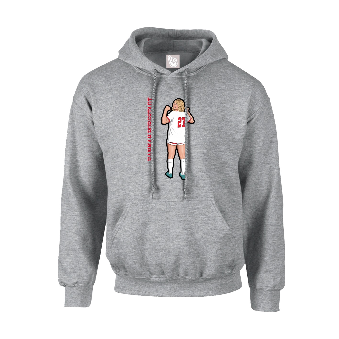Hoodie — Name Vertical in Grey