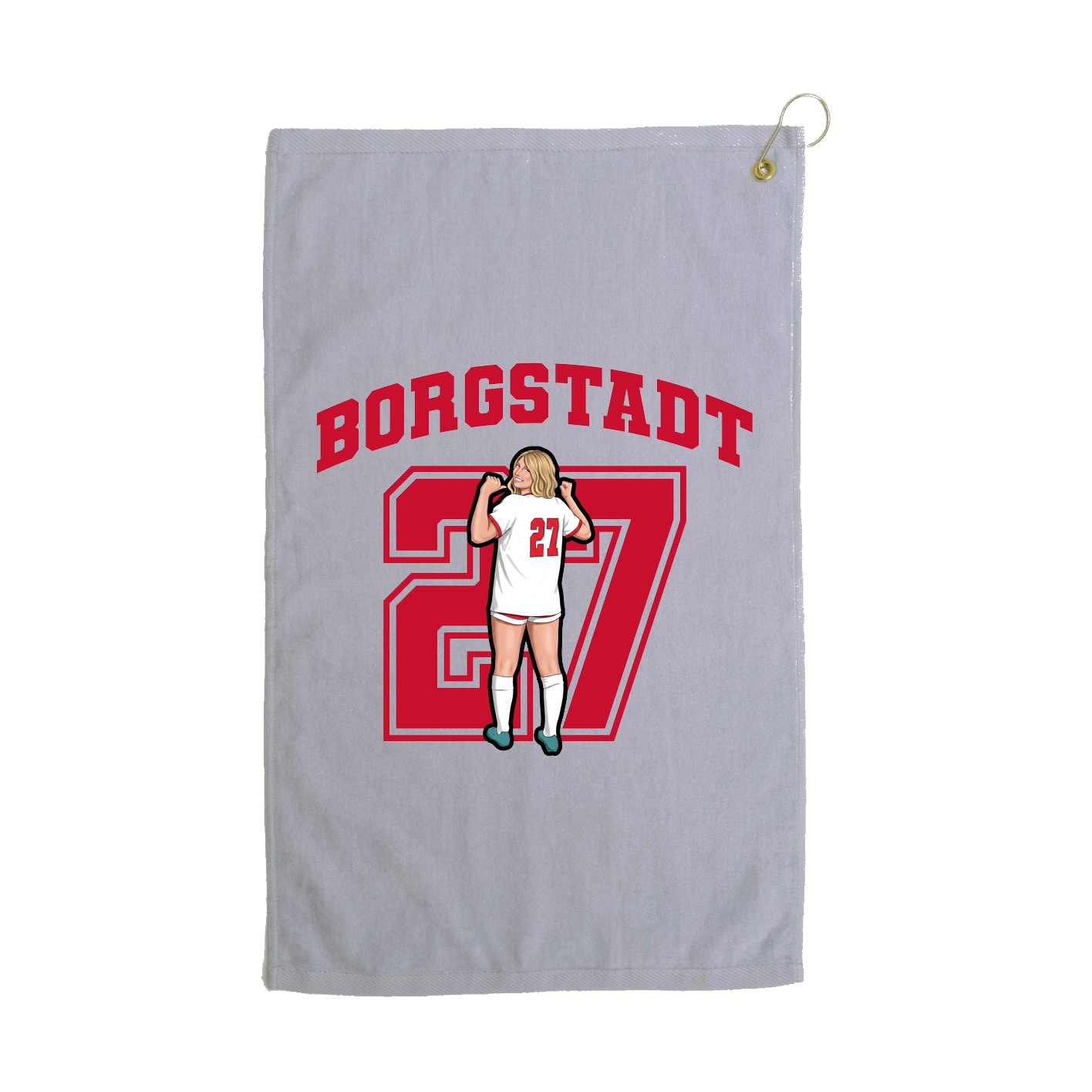 Golf Towel — Number in Grey