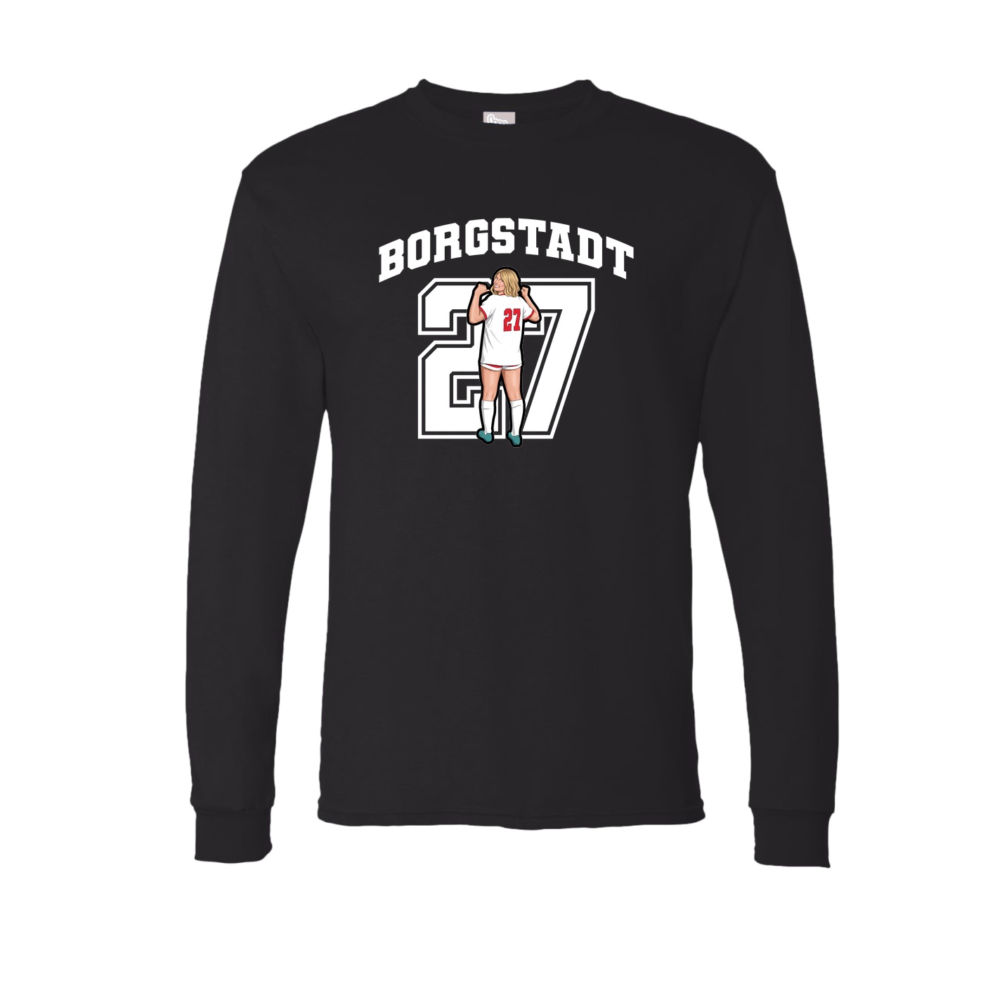 Long Sleeve Tee — Number in Black