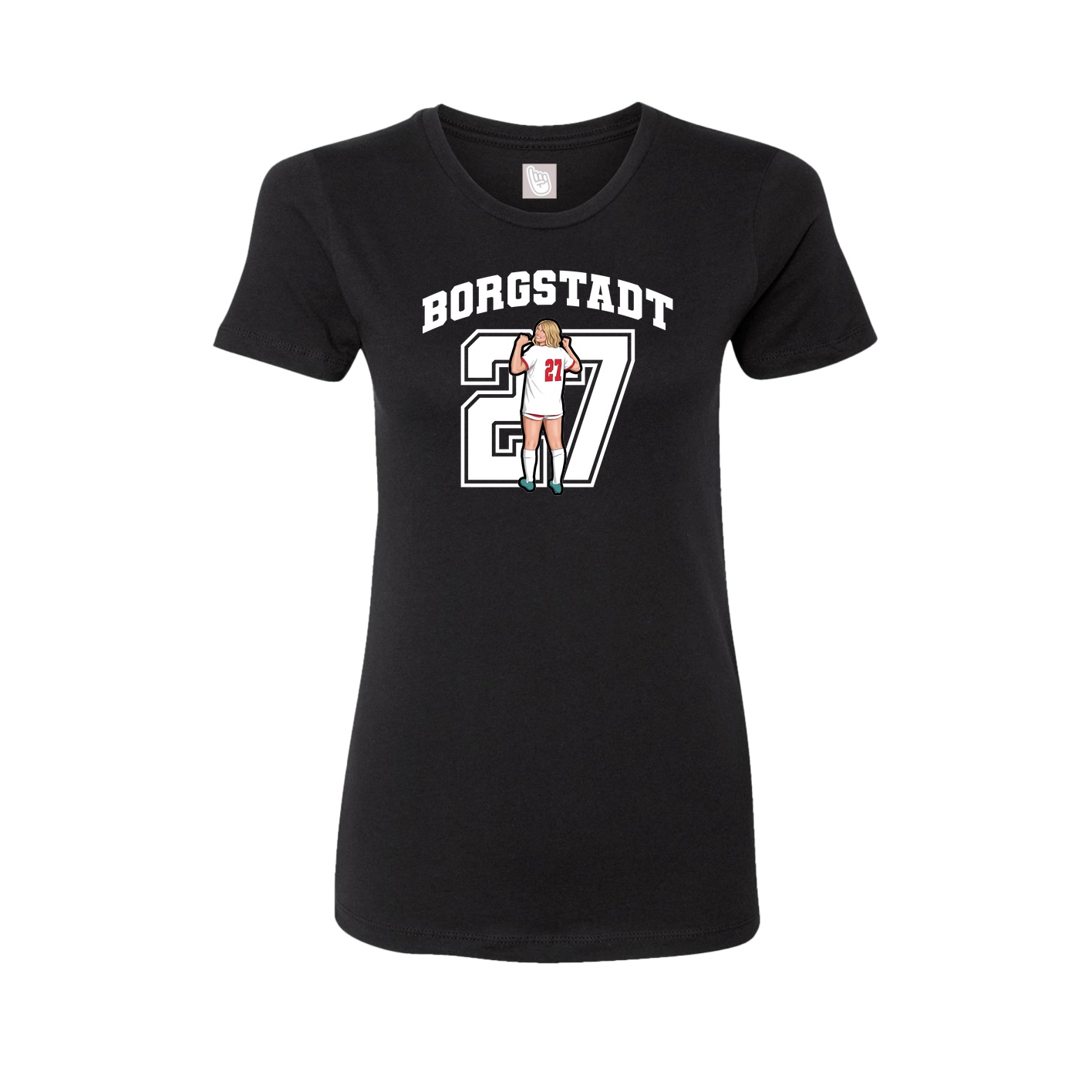 Fitted Women's Tee — Number in Black