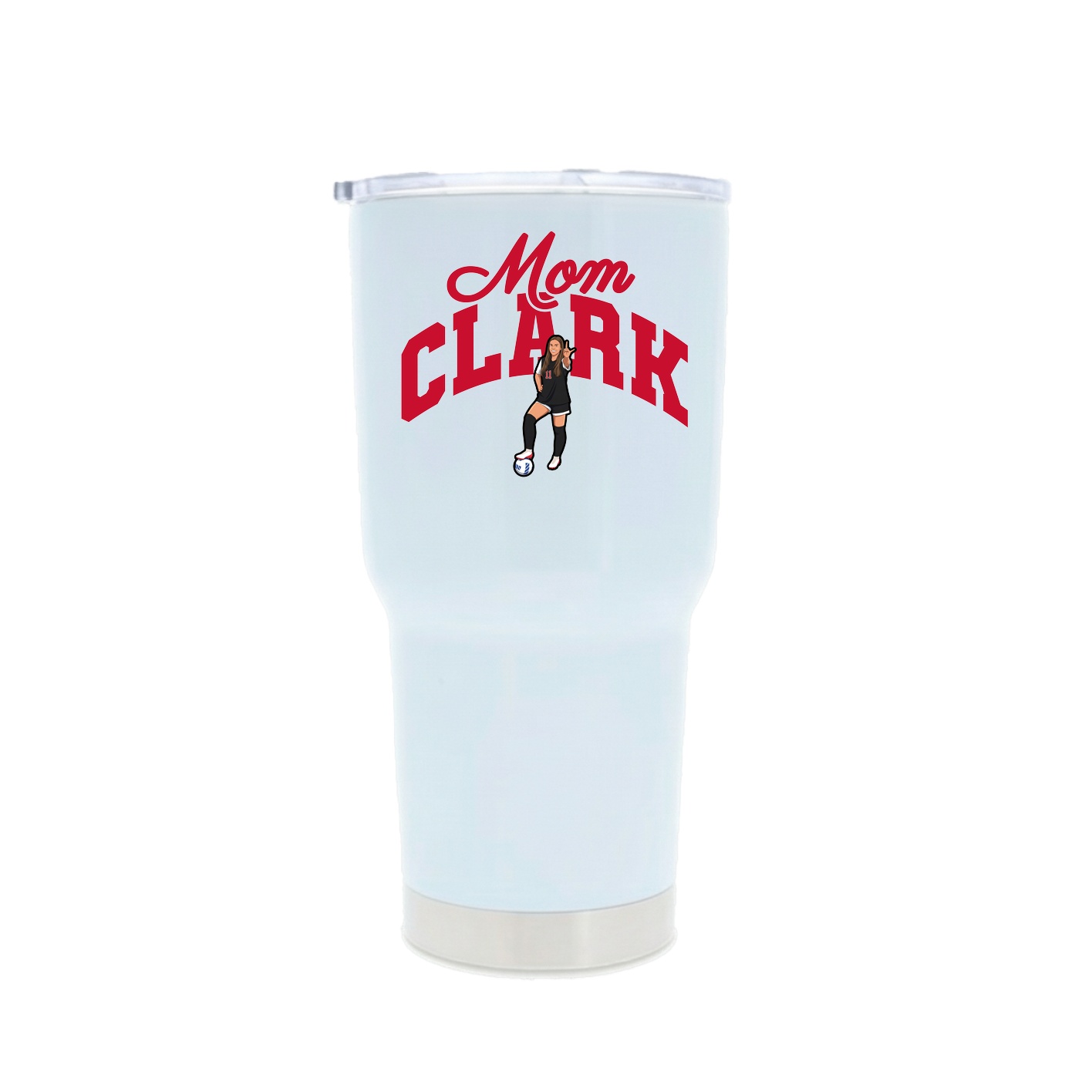 30oz Stainless Steel Tumbler — Mothers Day Arch in White
