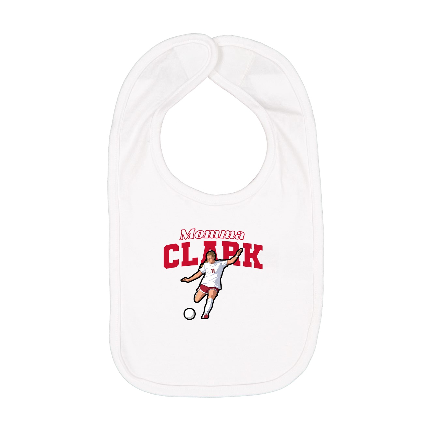Infant Bib — Mothers Day Block in White