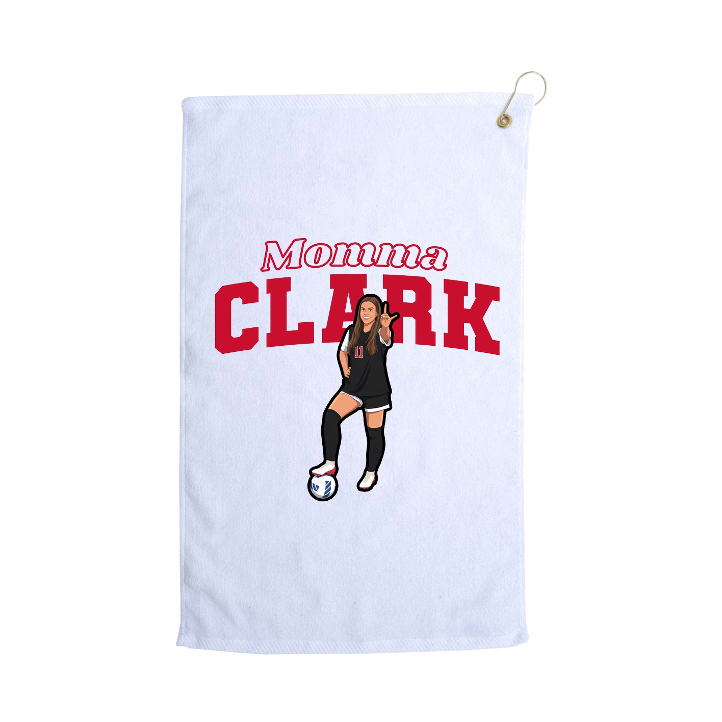 Golf Towel — Mothers Day Block in White
