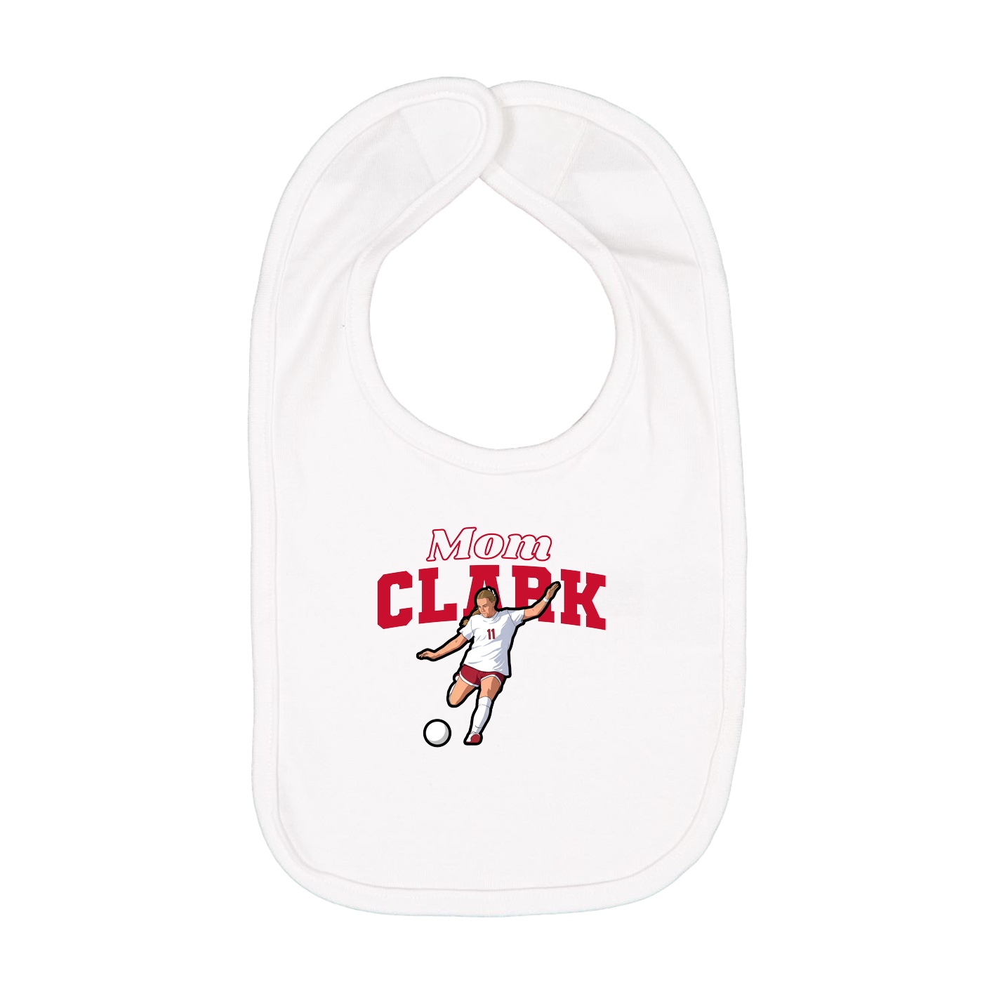 Infant Bib — Mothers Day Block in White
