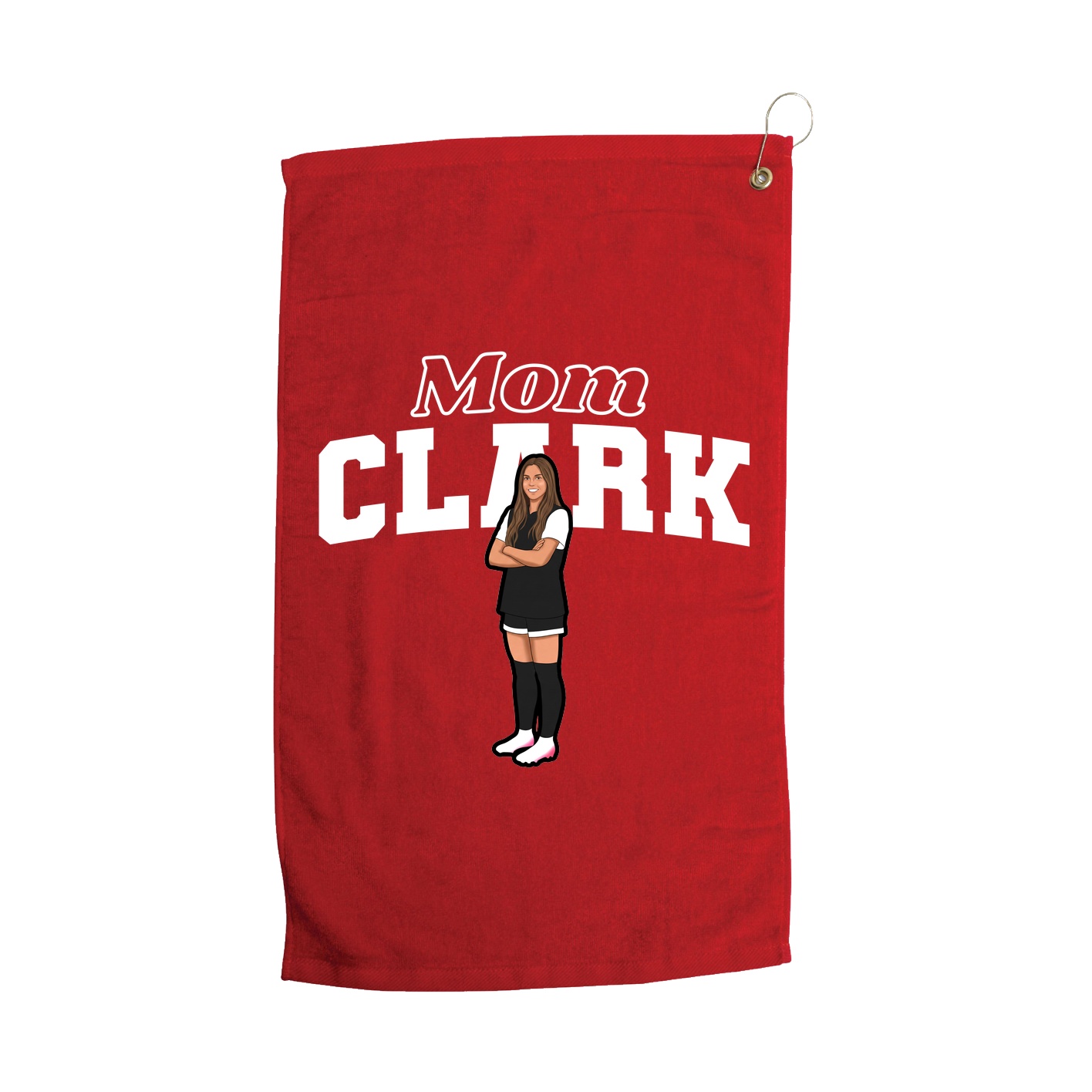 Golf Towel — Mothers Day Block in Red