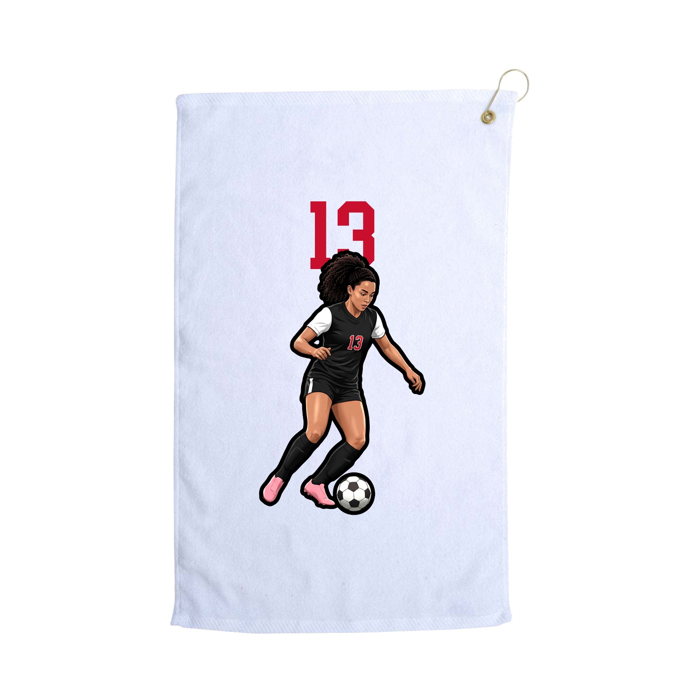 Golf Towel — Number Top in White