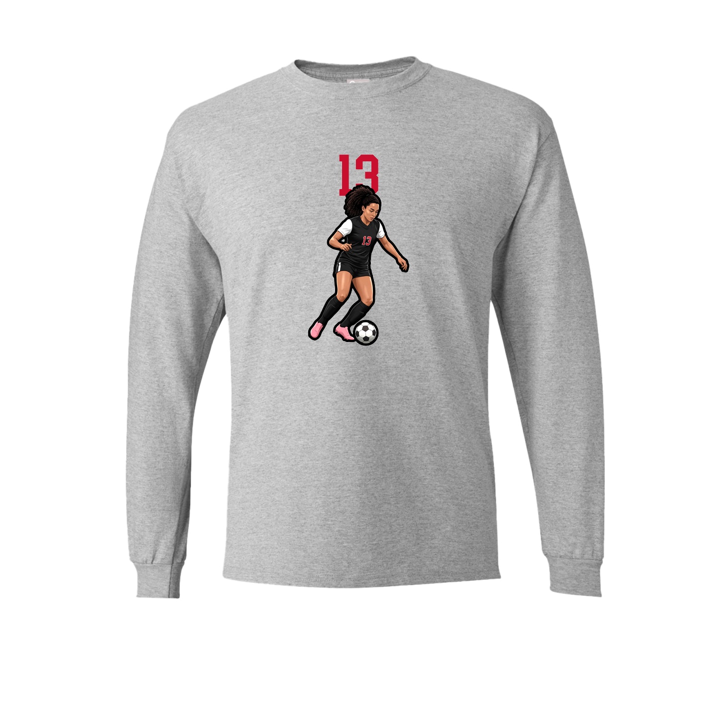 Long Sleeve Tee — Number Top in Grey
