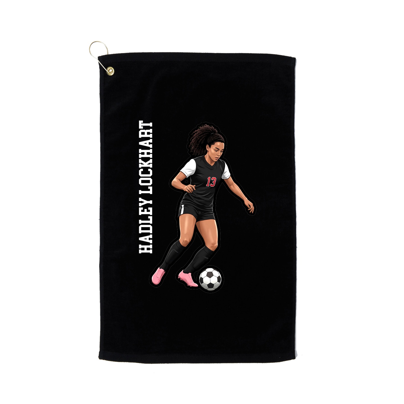 Golf Towel — Name Vertical in Black