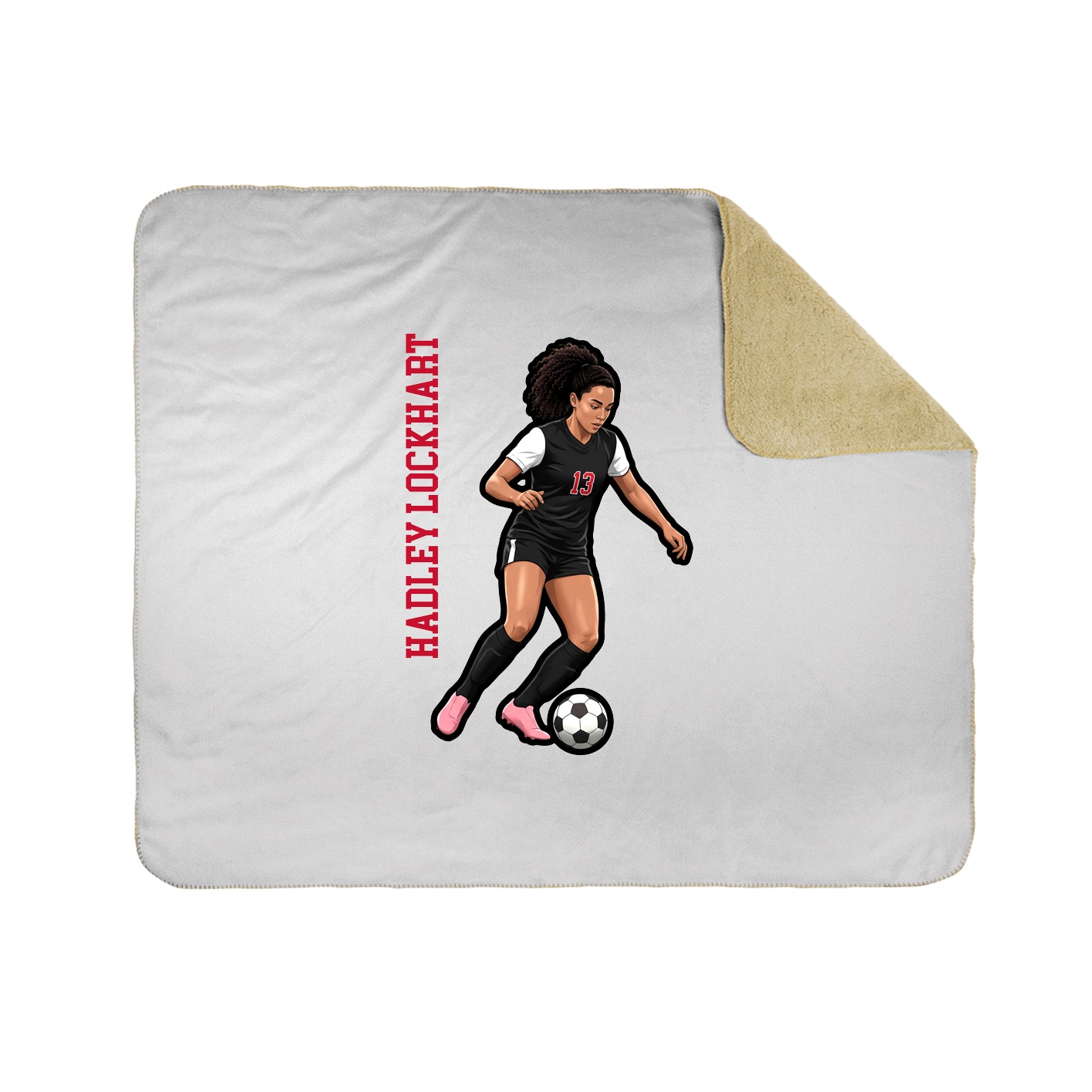 Throw Blanket — Name Vertical in White