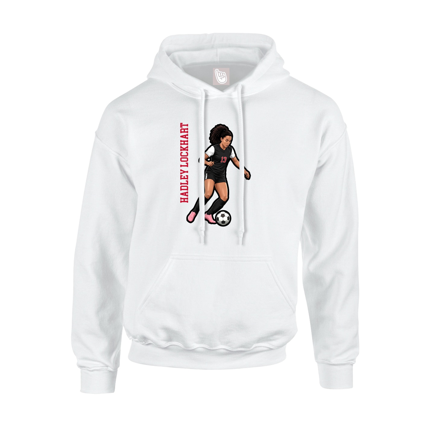 Hoodie — Name Vertical in White