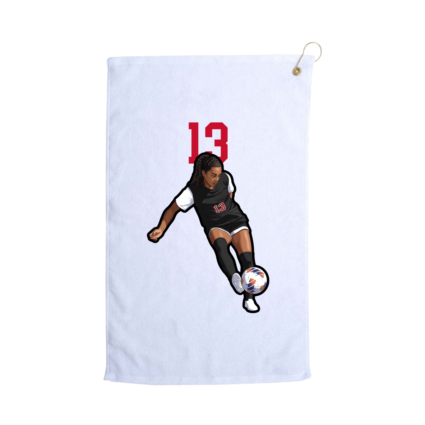 Golf Towel — Number Top in White