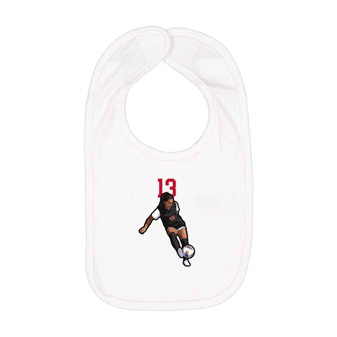 Infant Bib — Number Top in White