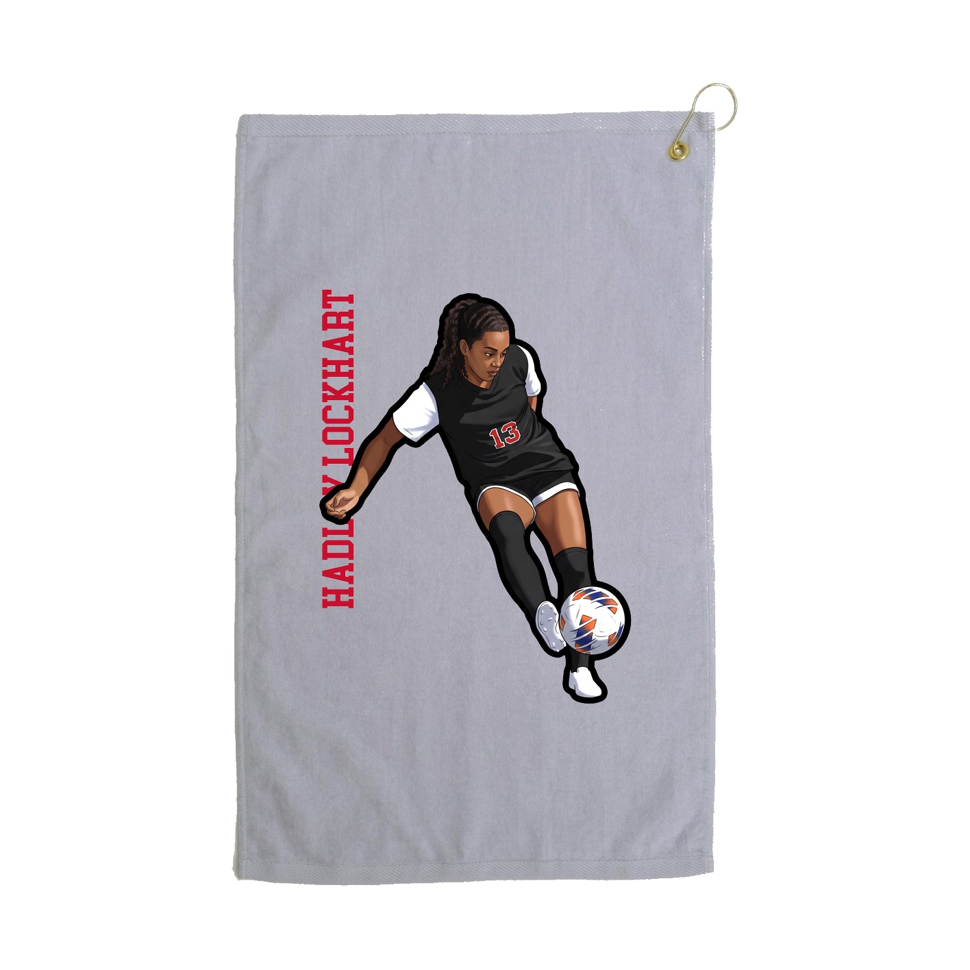 Golf Towel — Name Vertical in Grey