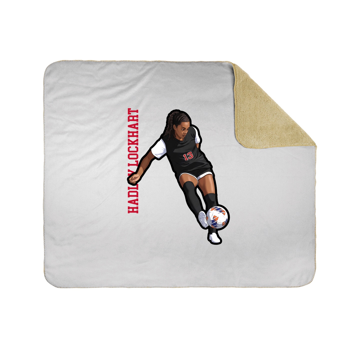 Throw Blanket — Name Vertical in White