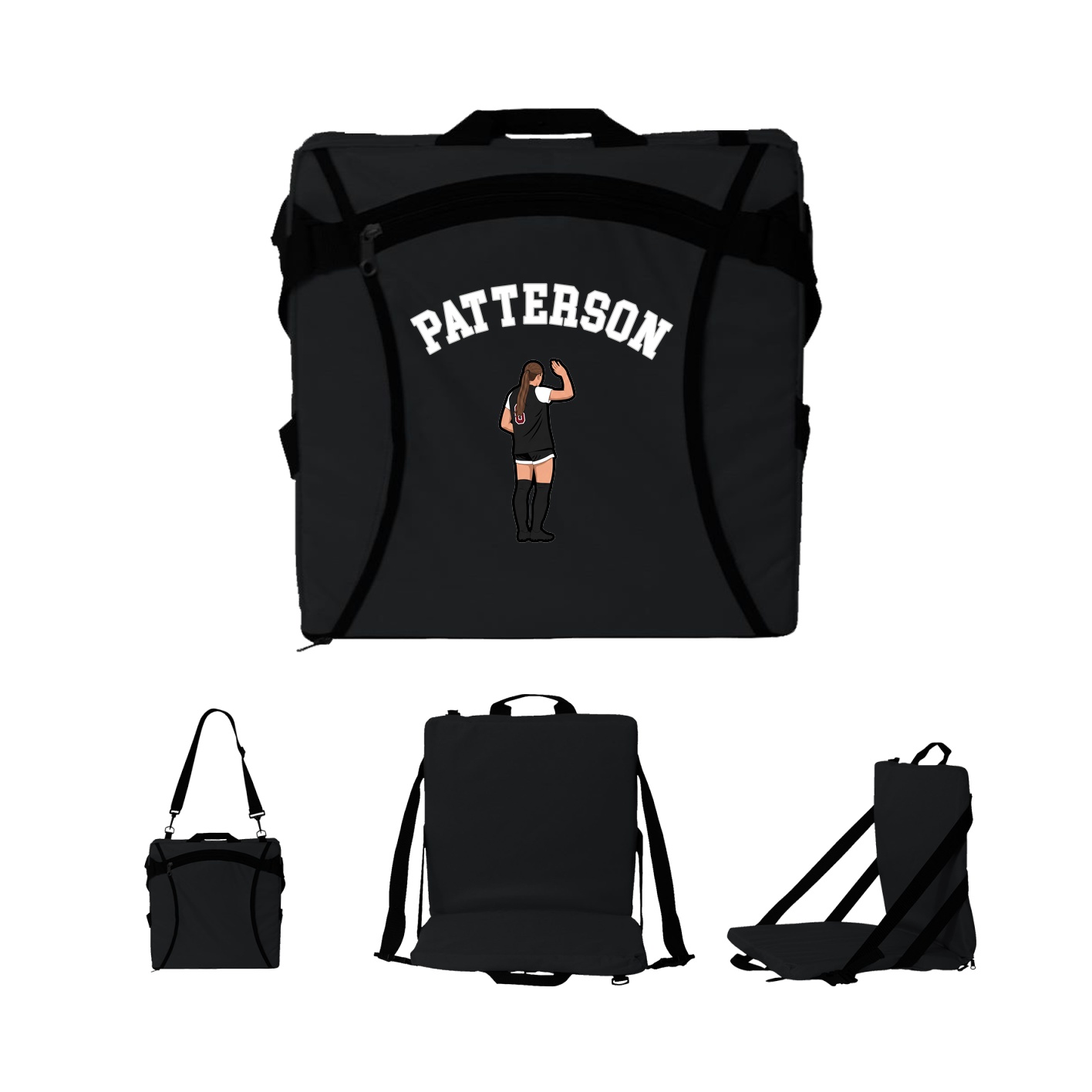 Folding Stadium Seat — Shirsey Arch in Black