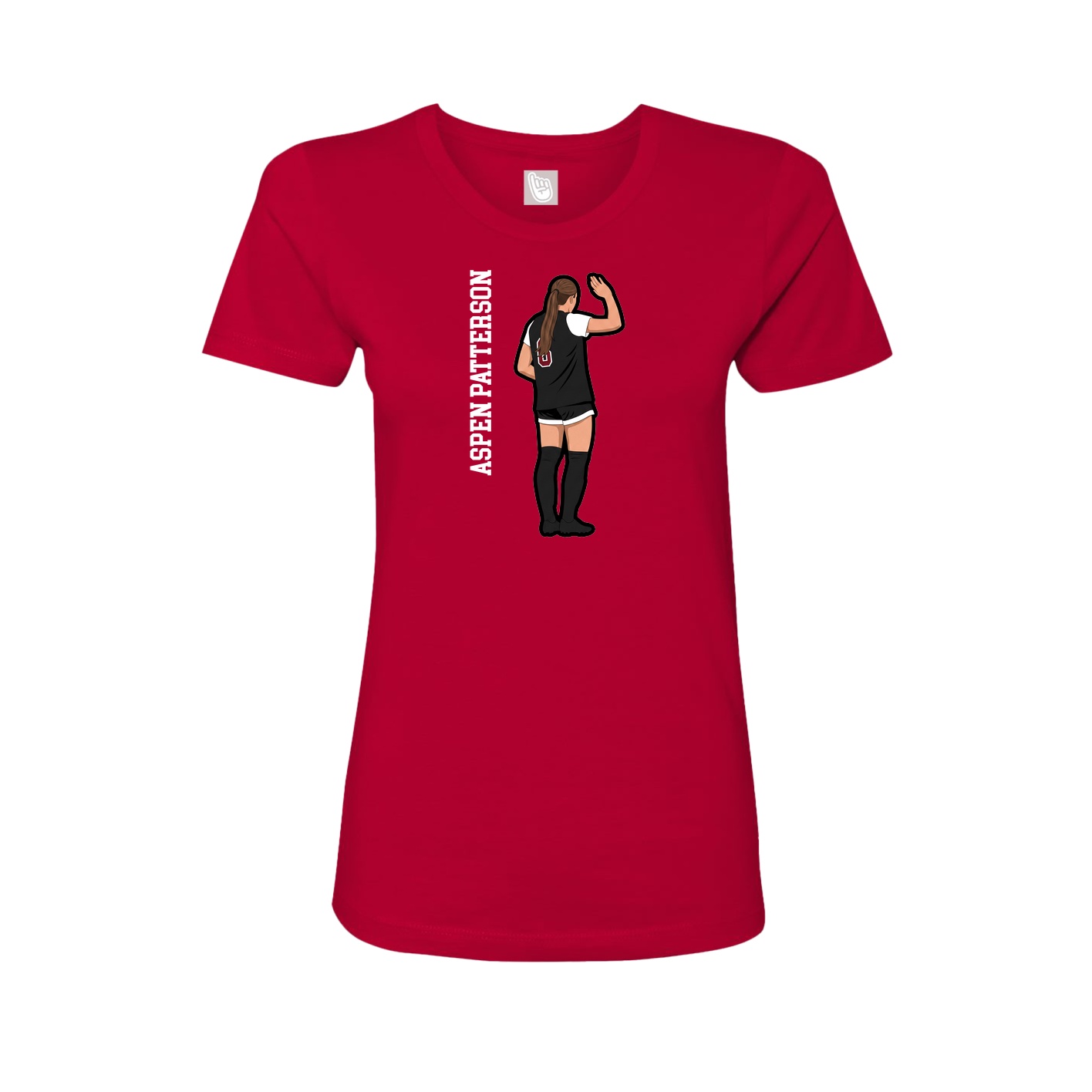 Womens Tee — Name Vertical in Red