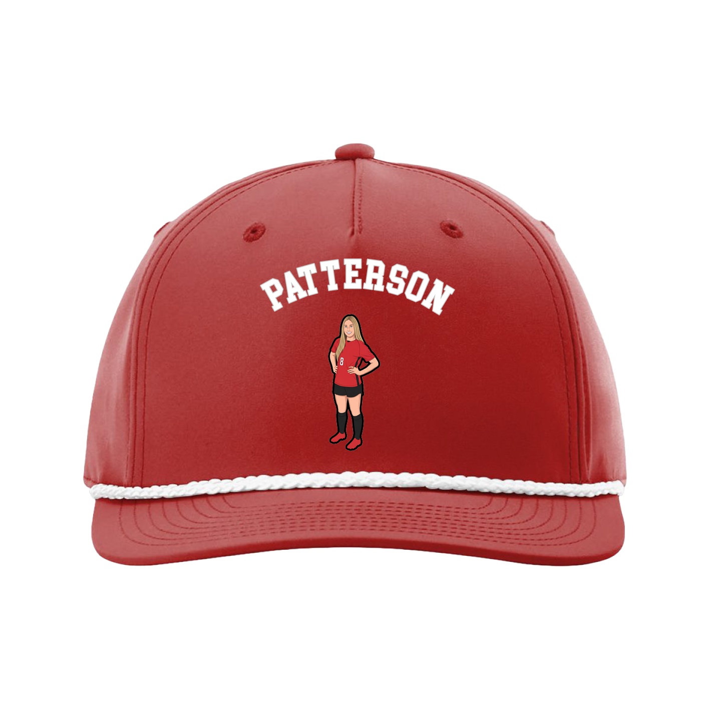 Five-Panel Classic Rope Cap — Shirsey Arch in Red