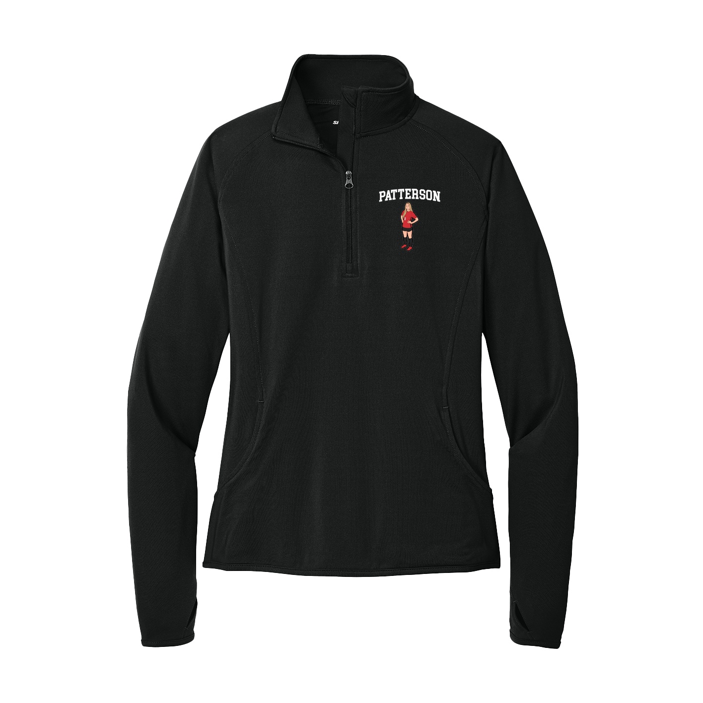 Women's Q-Zip Pullover — Shirsey in Black