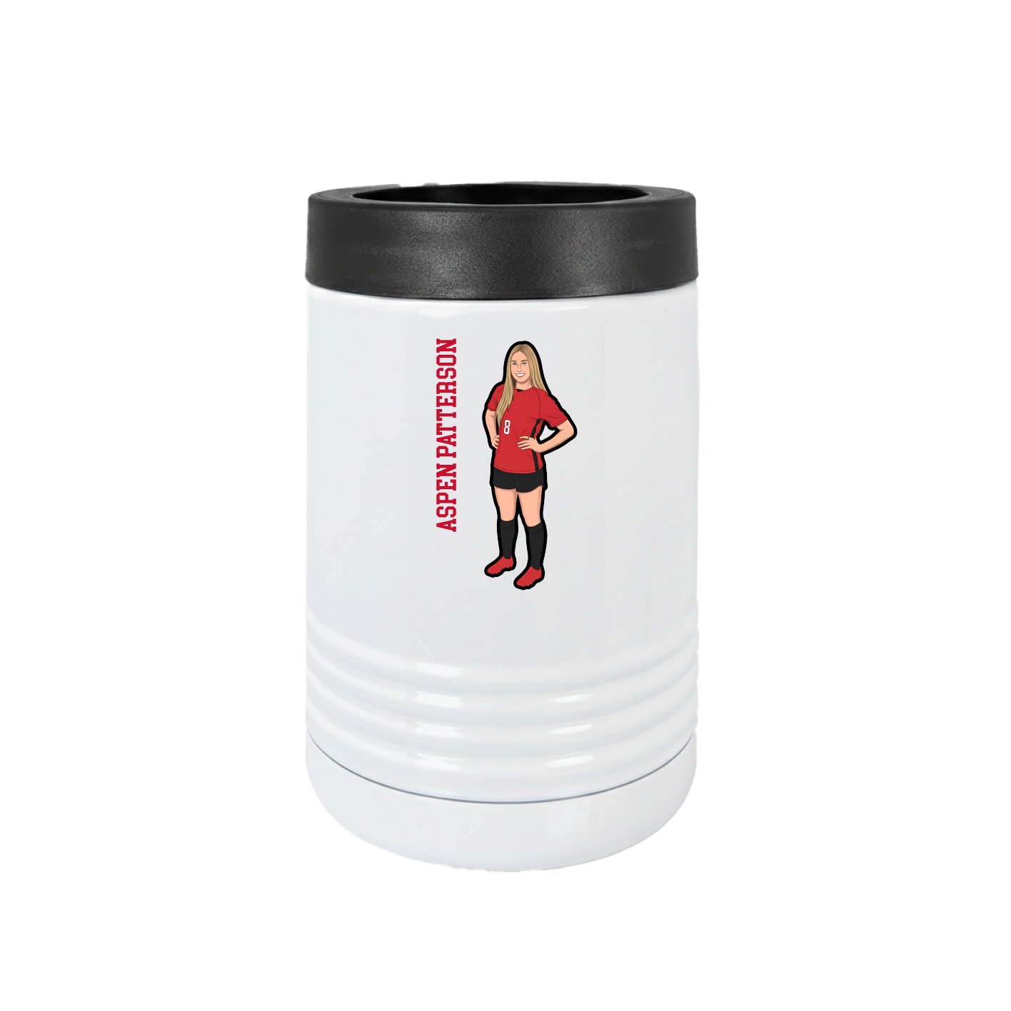 Beverage Holder — Name Vertical in White