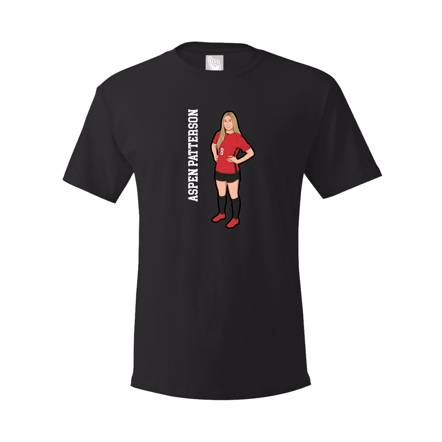 Youth Tee — Name Vertical in Black