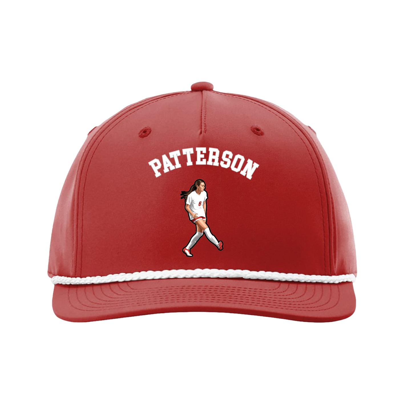 Five-Panel Classic Rope Cap — Shirsey Arch in Red