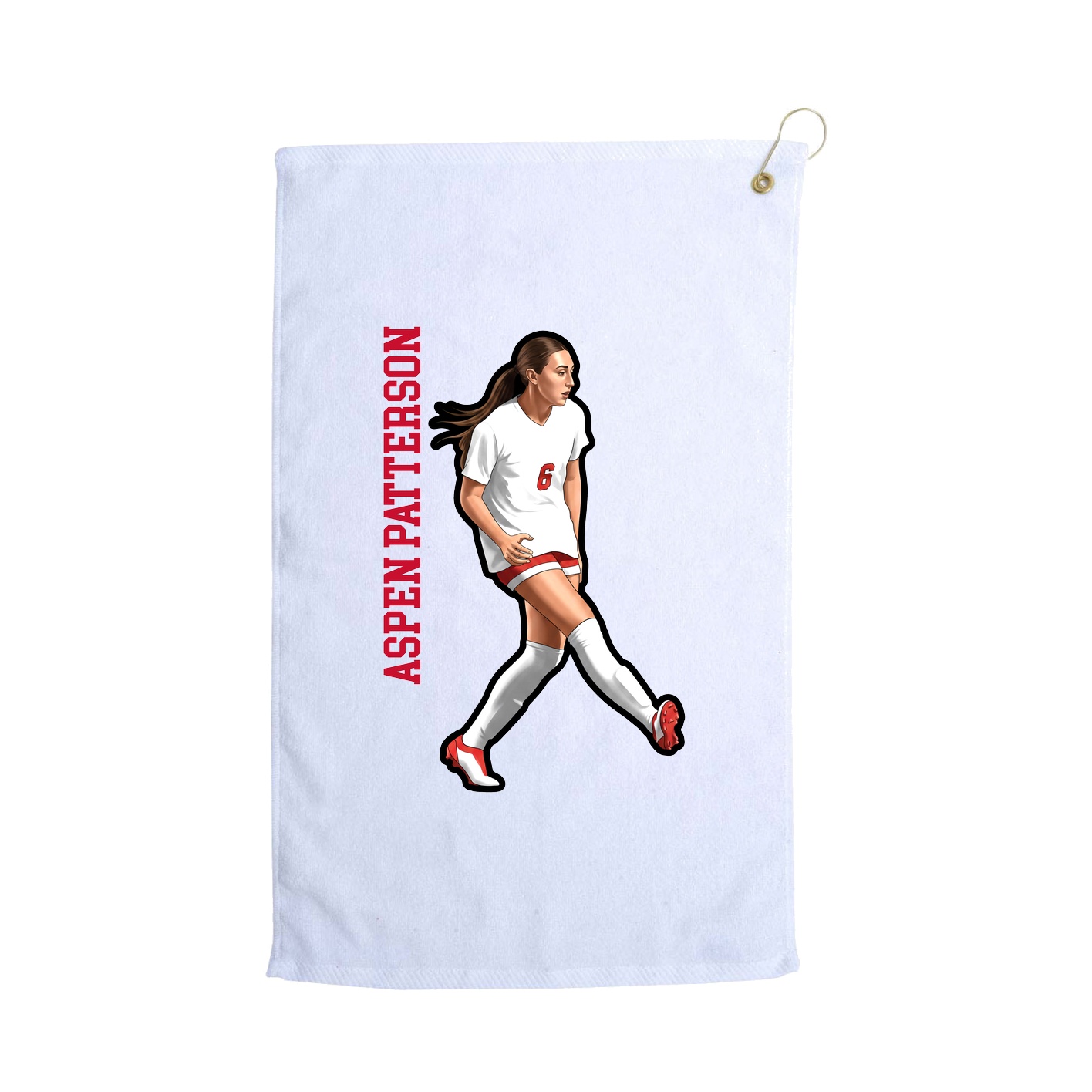 Golf Towel — Name Vertical in White